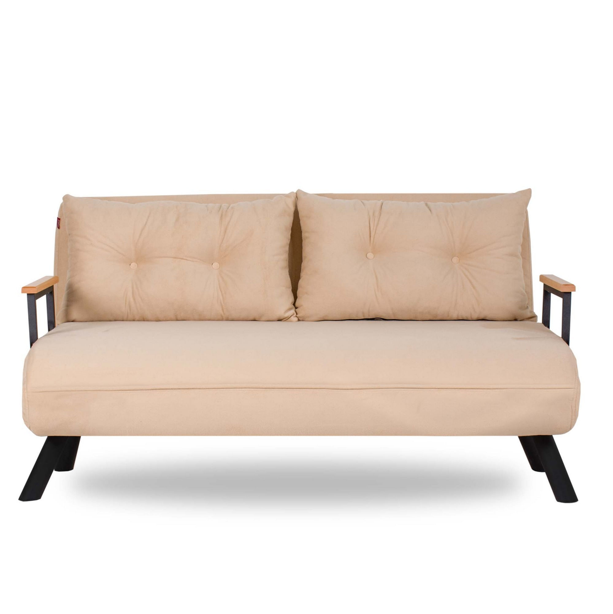 Canapea extensibila 2 locuri, Hanah Home, metal, crem, 175x133 cm — imaginea 4