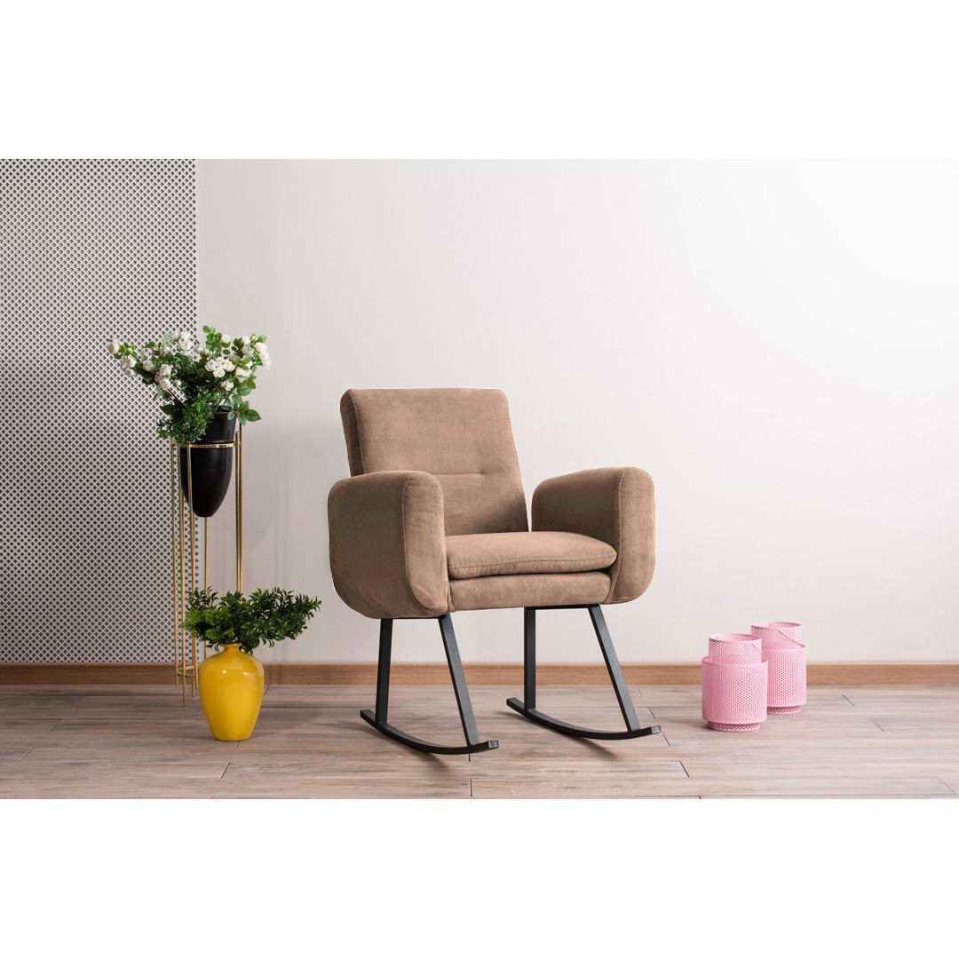 Fotoliu balansoar, Atelier Del Sofa, metal, maro deschis, 50x50x99 cm — imaginea 2