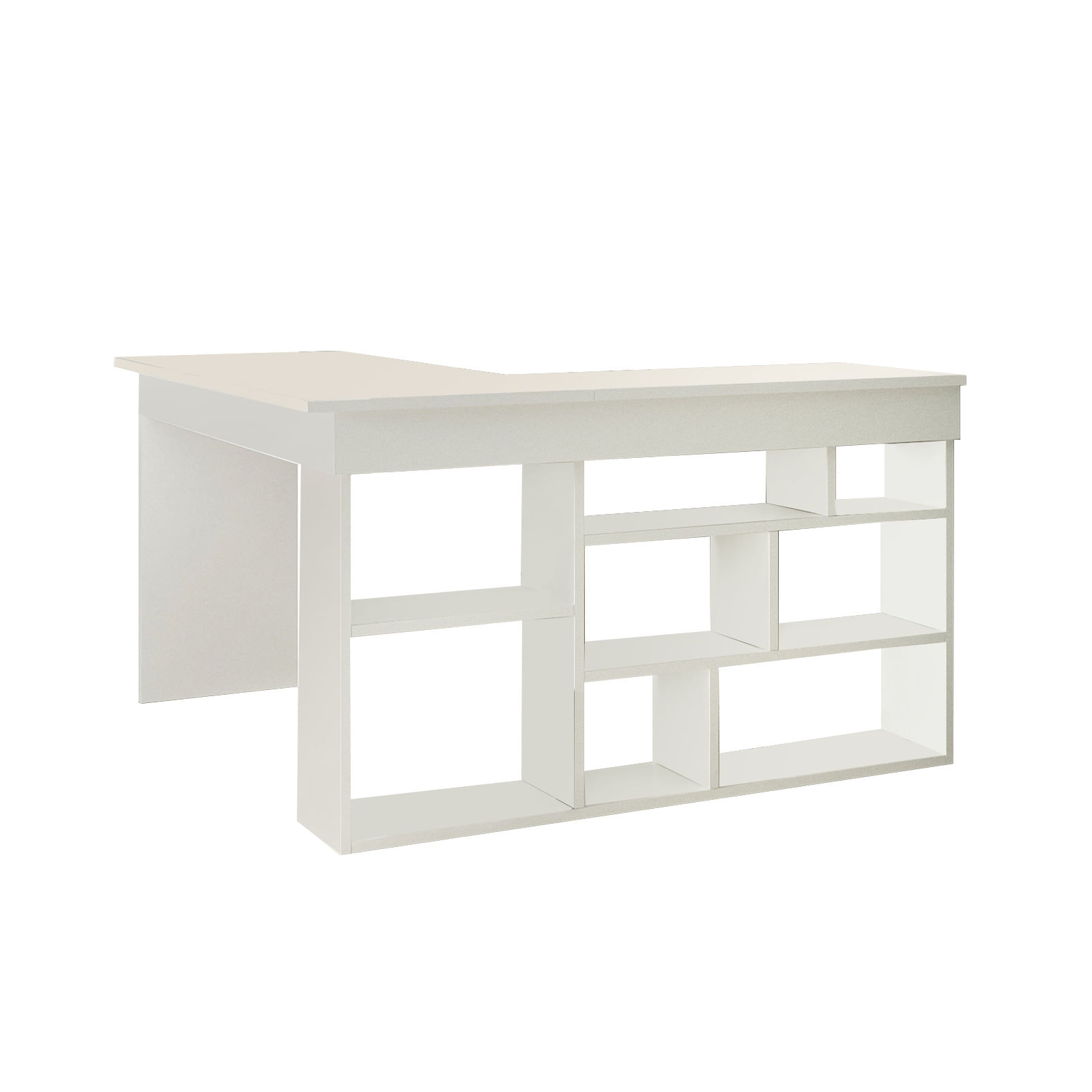 Birou de studiu, Hanah Home, pal melaminat, alb, 129x120x72 cm — imaginea 2