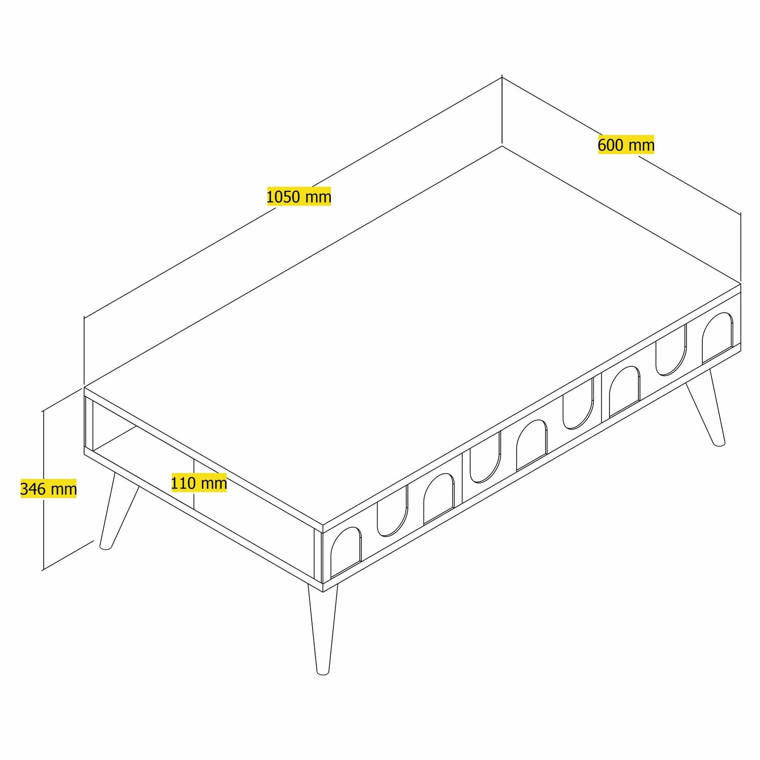 Masuta de cafea, Hanah Home, pal melaminat, crem si nuc, 105x60x34.6 cm — imaginea 2