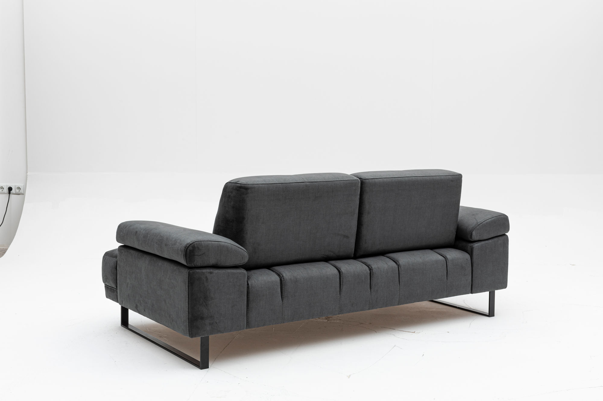 Canapea extensibila, Hanah Home, lemn fag si PAL, antracit, 199x99x83 cm