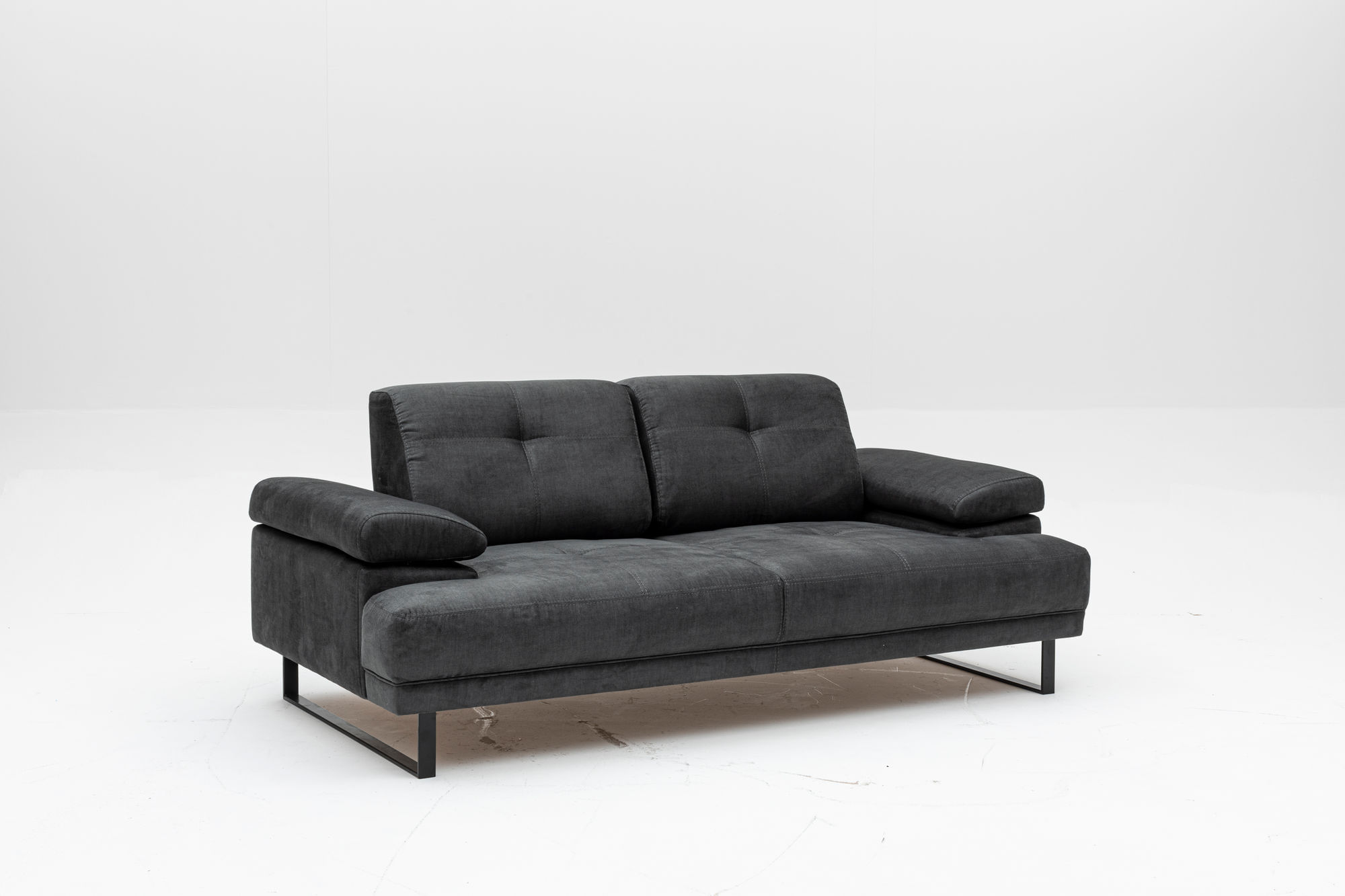 Canapea extensibila, Hanah Home, lemn fag si PAL, antracit, 199x99x83 cm — imaginea 7