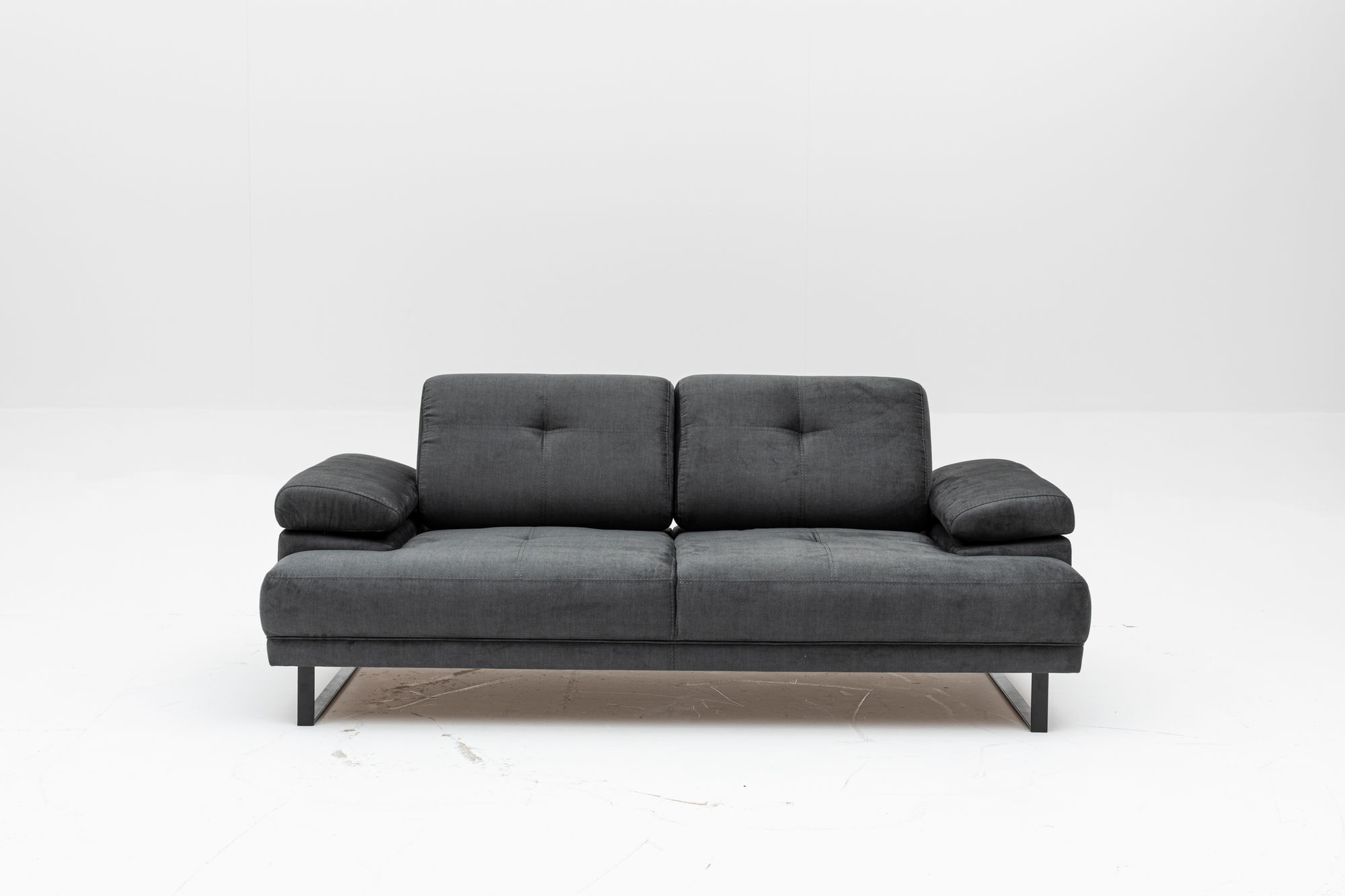 Canapea extensibila, Hanah Home, lemn fag si PAL, antracit, 199x99x83 cm — imaginea 8