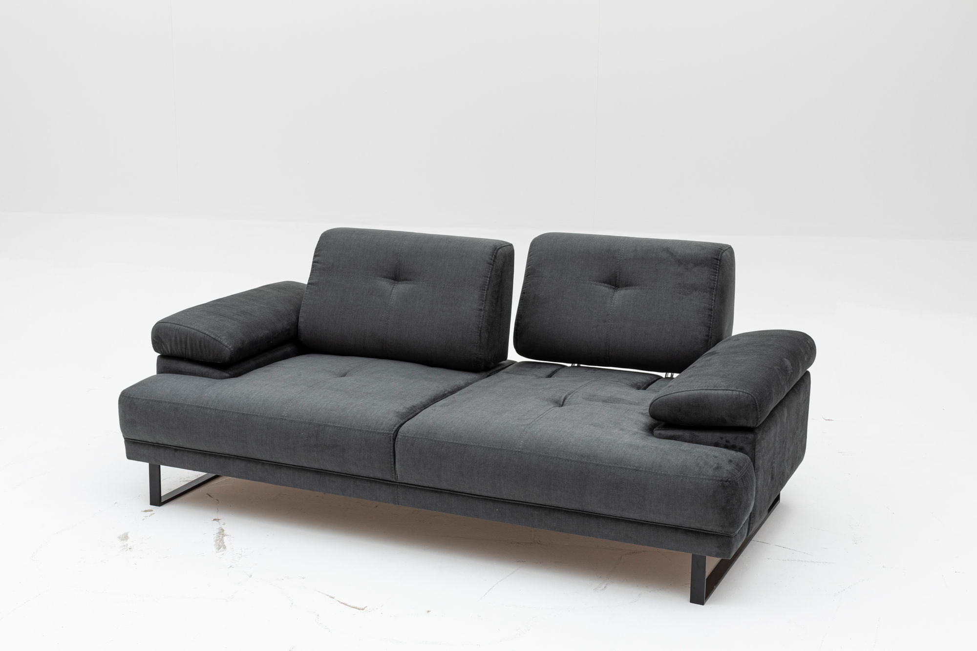 Canapea extensibila, Hanah Home, lemn fag si PAL, antracit, 199x99x83 cm — imaginea 9