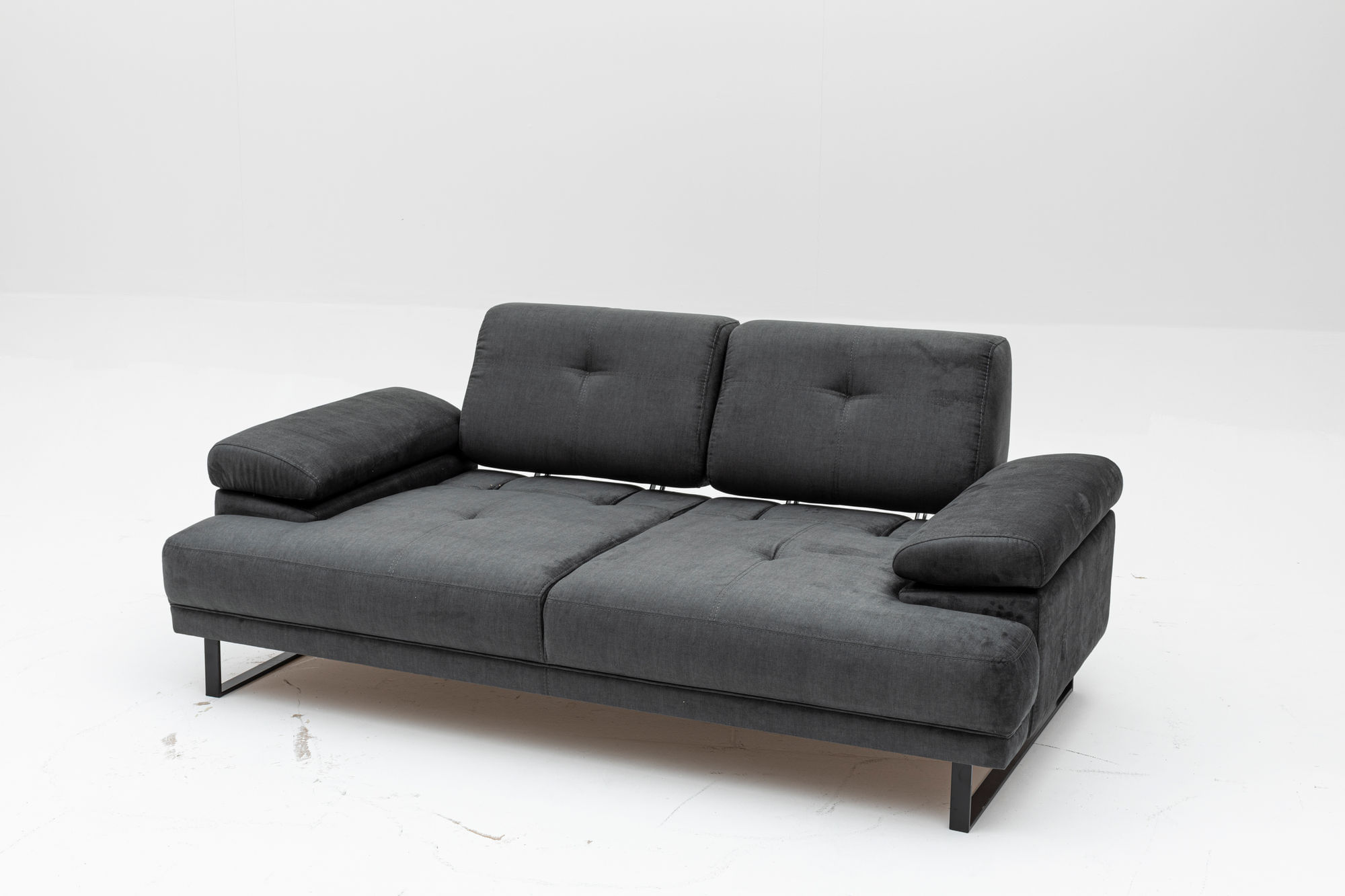 Canapea extensibila, Hanah Home, lemn fag si PAL, antracit, 199x99x83 cm — imaginea 11