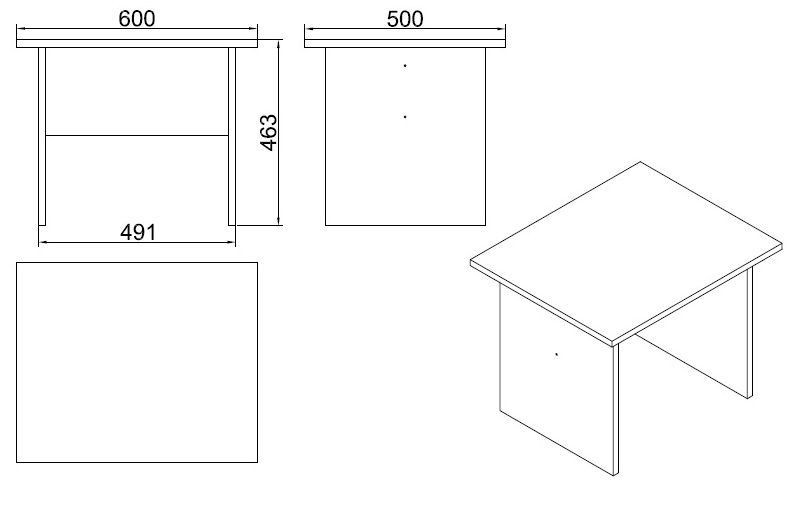 Masuta de cafea, Hanah Home, pal melaminat, alb, 60x50x46.3 cm — imaginea 2