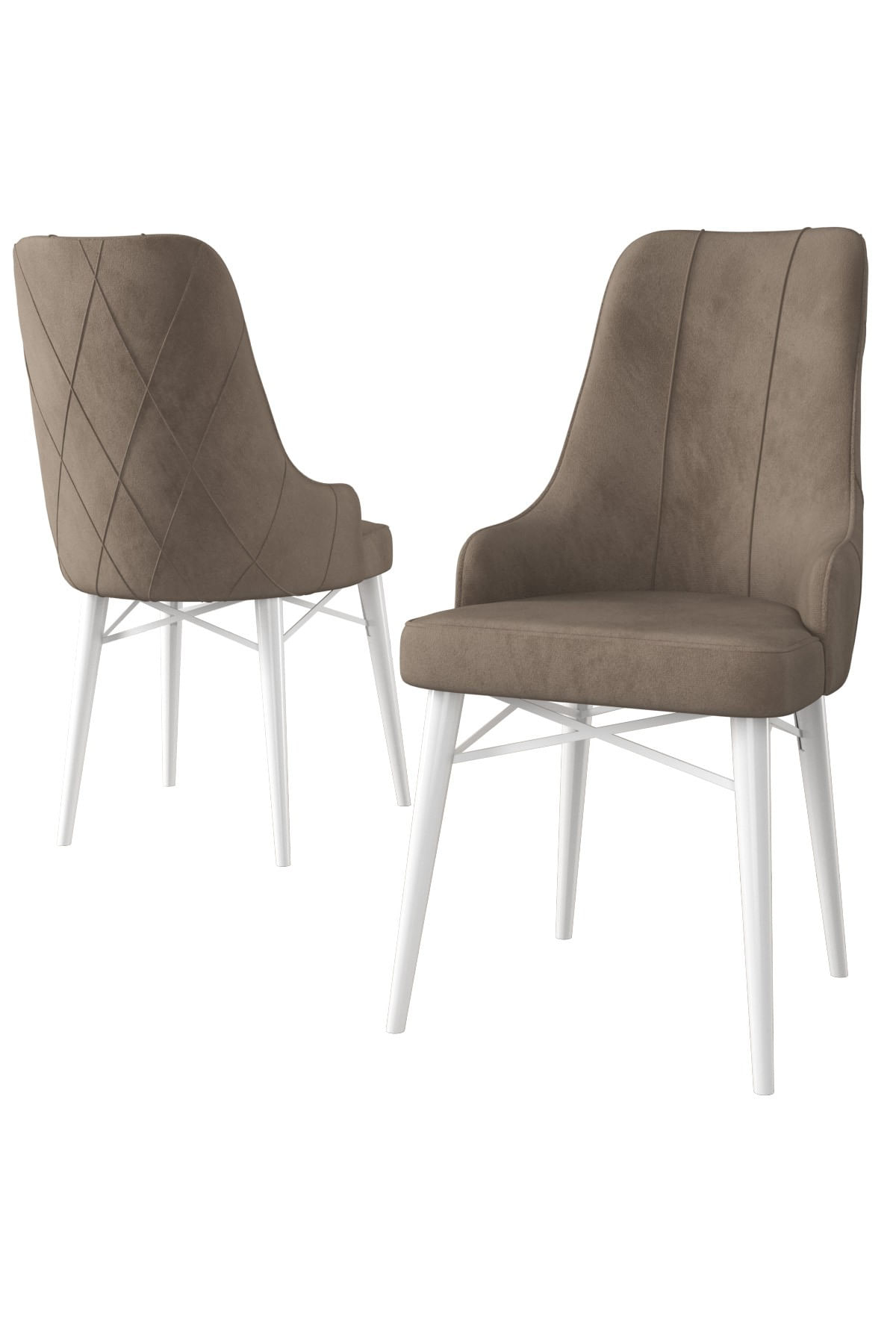 Set scaune, Hanah Home, metal, cappuccino si alb, 46x42x95 cm, babyface — imaginea 3