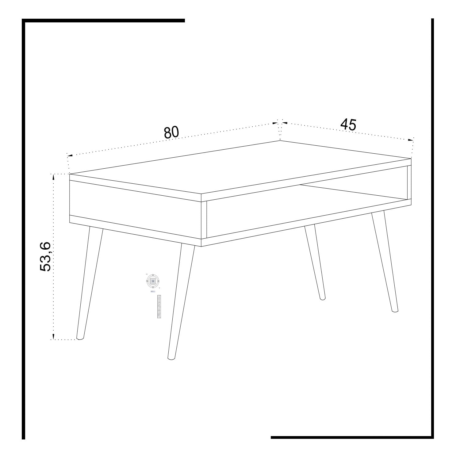 Masuta de cafea, Hanah Home, pal melaminat, alb, 80x45x53.6 cm — imaginea 4