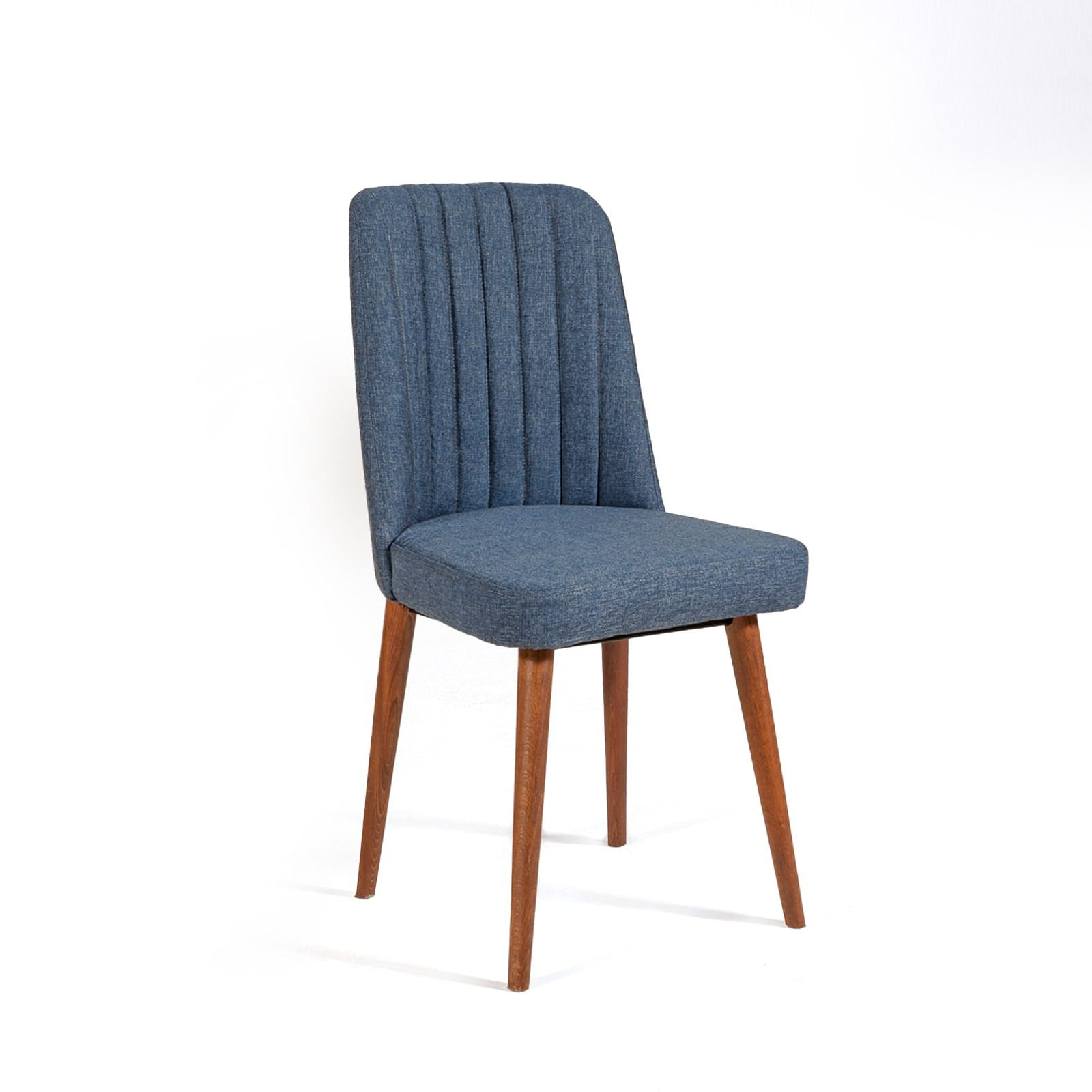 Scaun, Hanah Home, melaminat, in, nuc, albastru inchis, 47x46x89 cm — imaginea 2