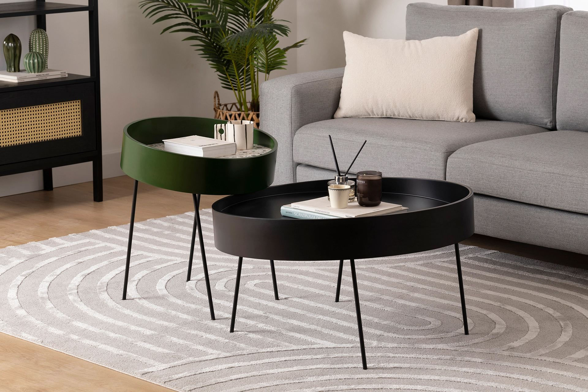 Masuta de cafea, Hanah Home, mdf, antracit, 80x80x47 cm — imaginea 5