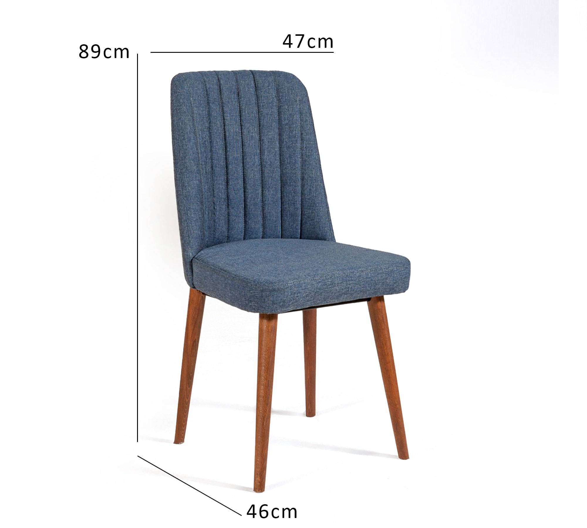 Scaun, Hanah Home, melaminat, in, nuc, albastru inchis, 47x46x89 cm — imaginea 4