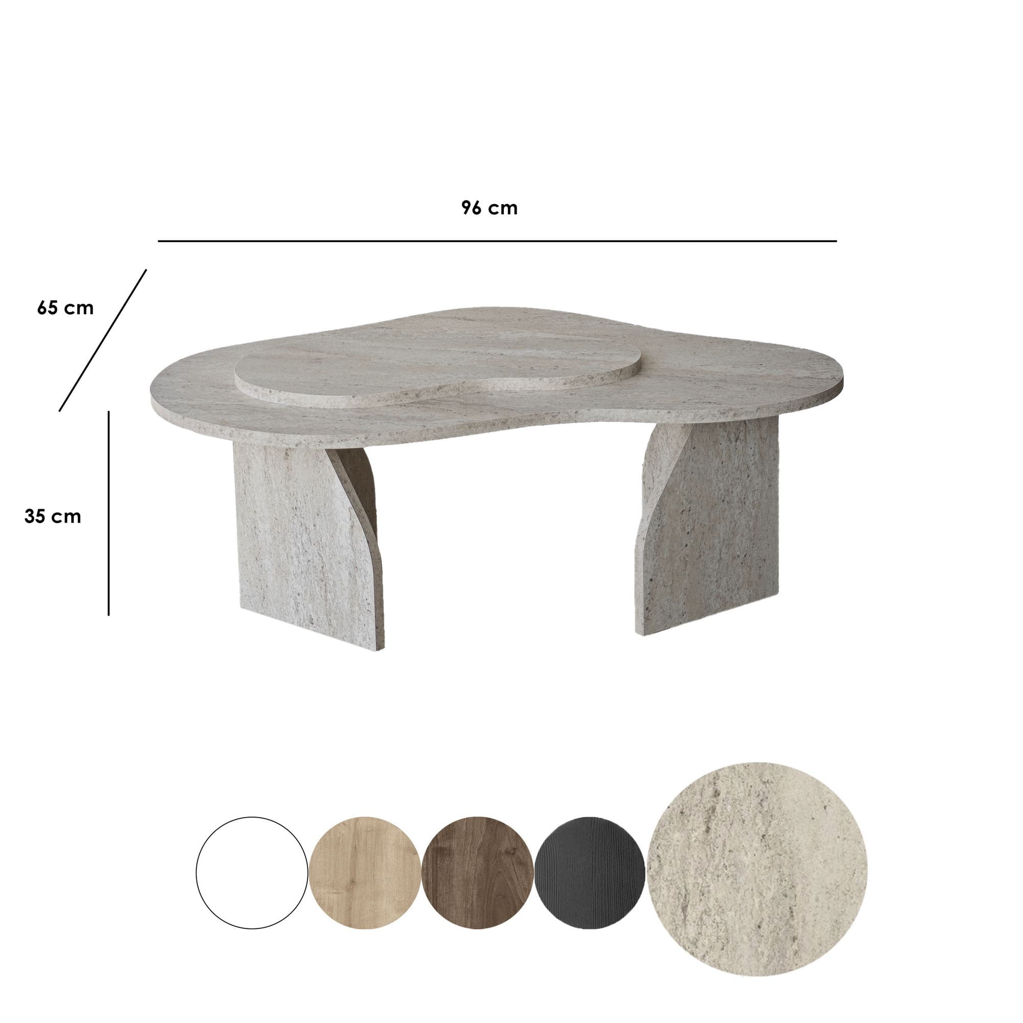 Masuta de cafea, Hanah Home, pal melaminat, travertin, 105x65x35 cm, 552NOS2563 — imaginea 5