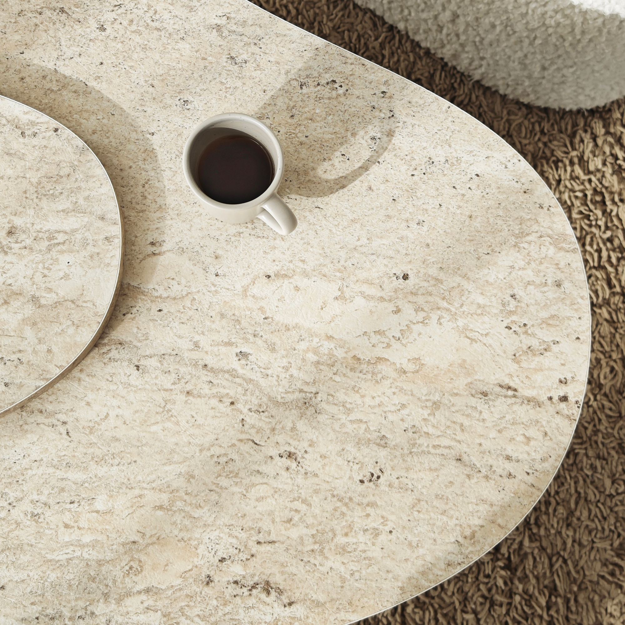 Masuta de cafea, Hanah Home, pal melaminat, travertin, 105x65x35 cm, 552NOS2563 — imaginea 8
