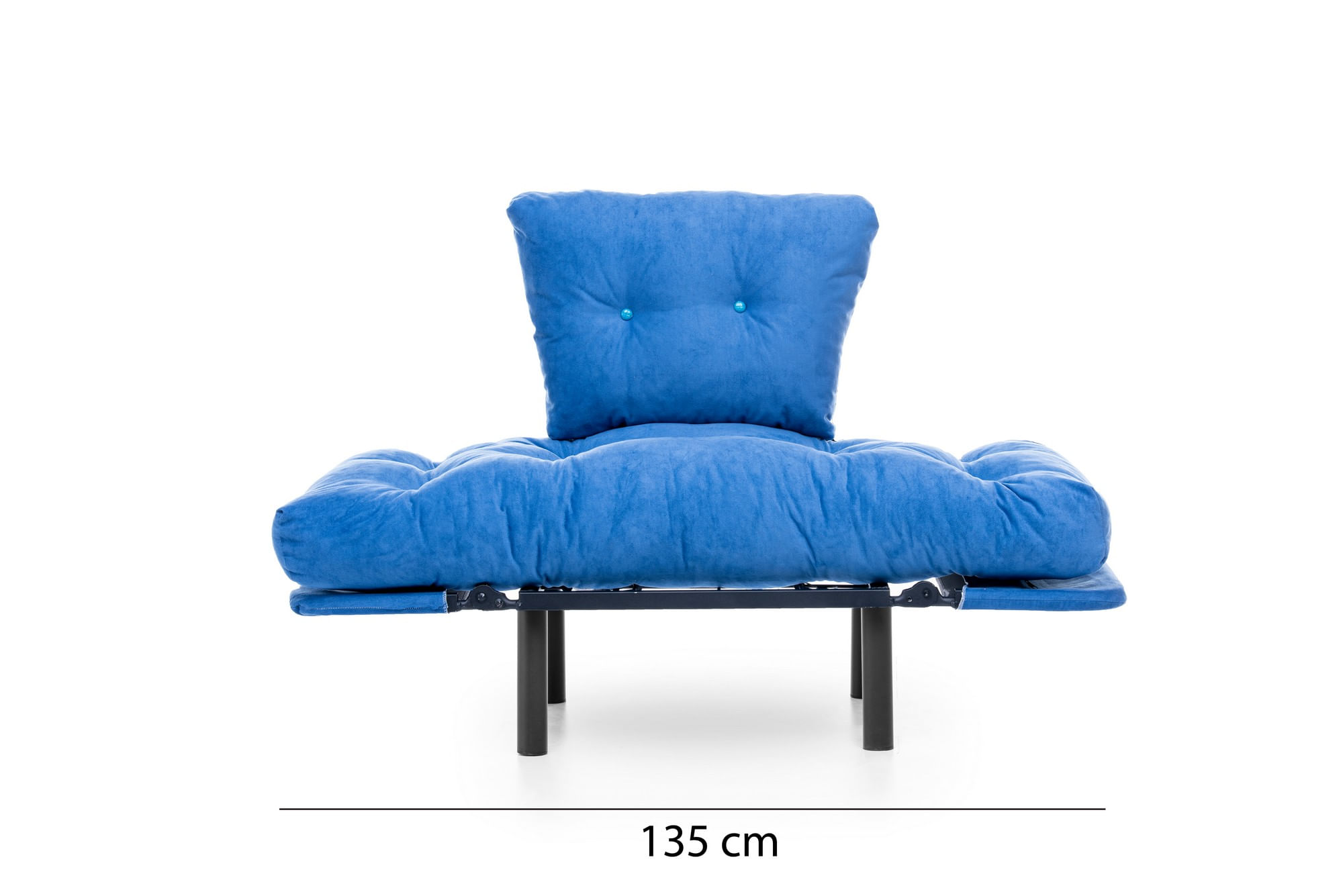 Fotoliu, Hanah Home, metal, poliester, albastru, 95x85x70 cm — imaginea 2