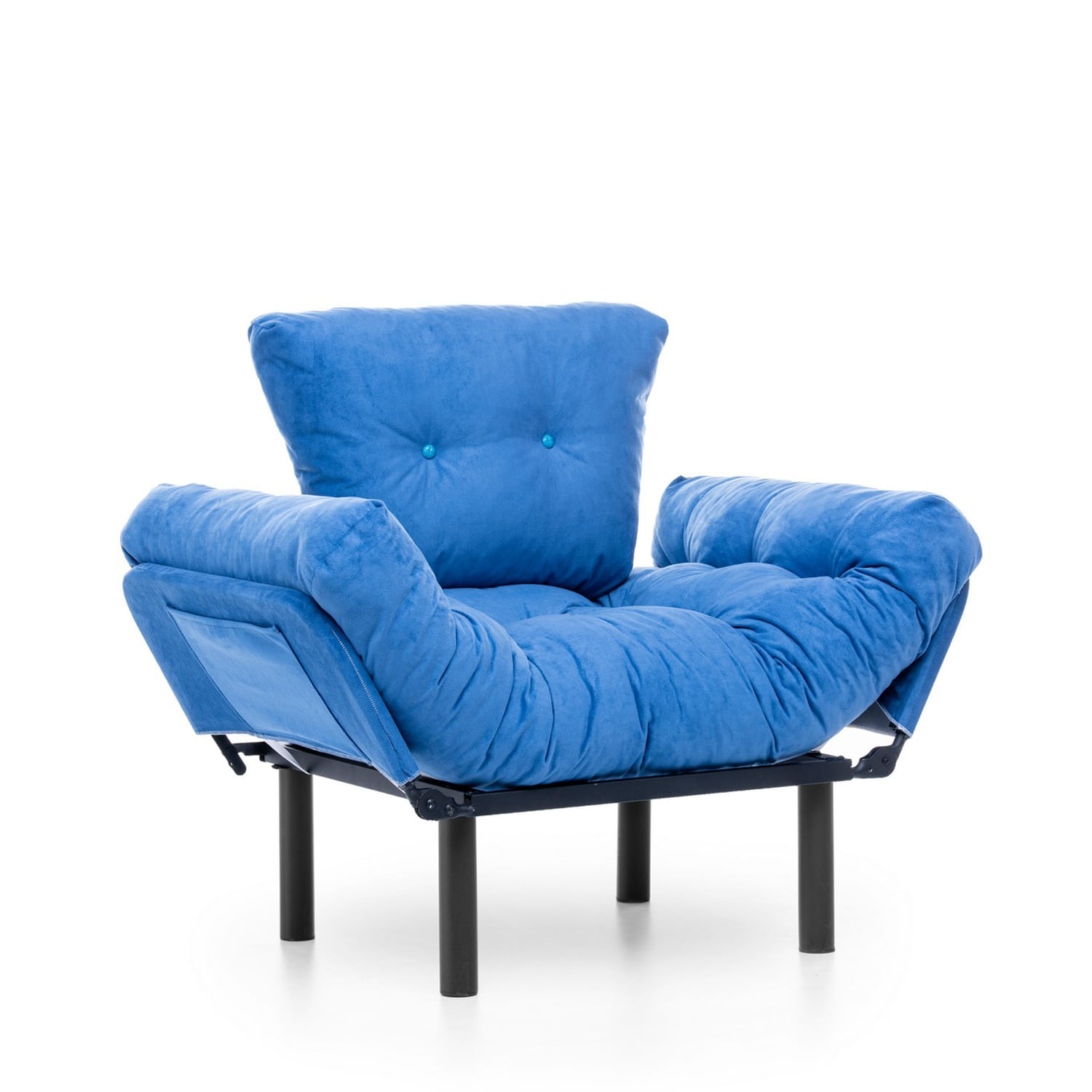 Fotoliu, Hanah Home, metal, poliester, albastru, 95x85x70 cm — imaginea 10