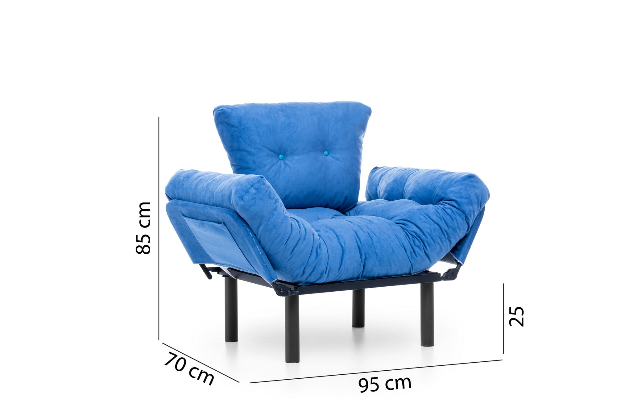Fotoliu, Hanah Home, metal, poliester, albastru, 95x85x70 cm — imaginea 13