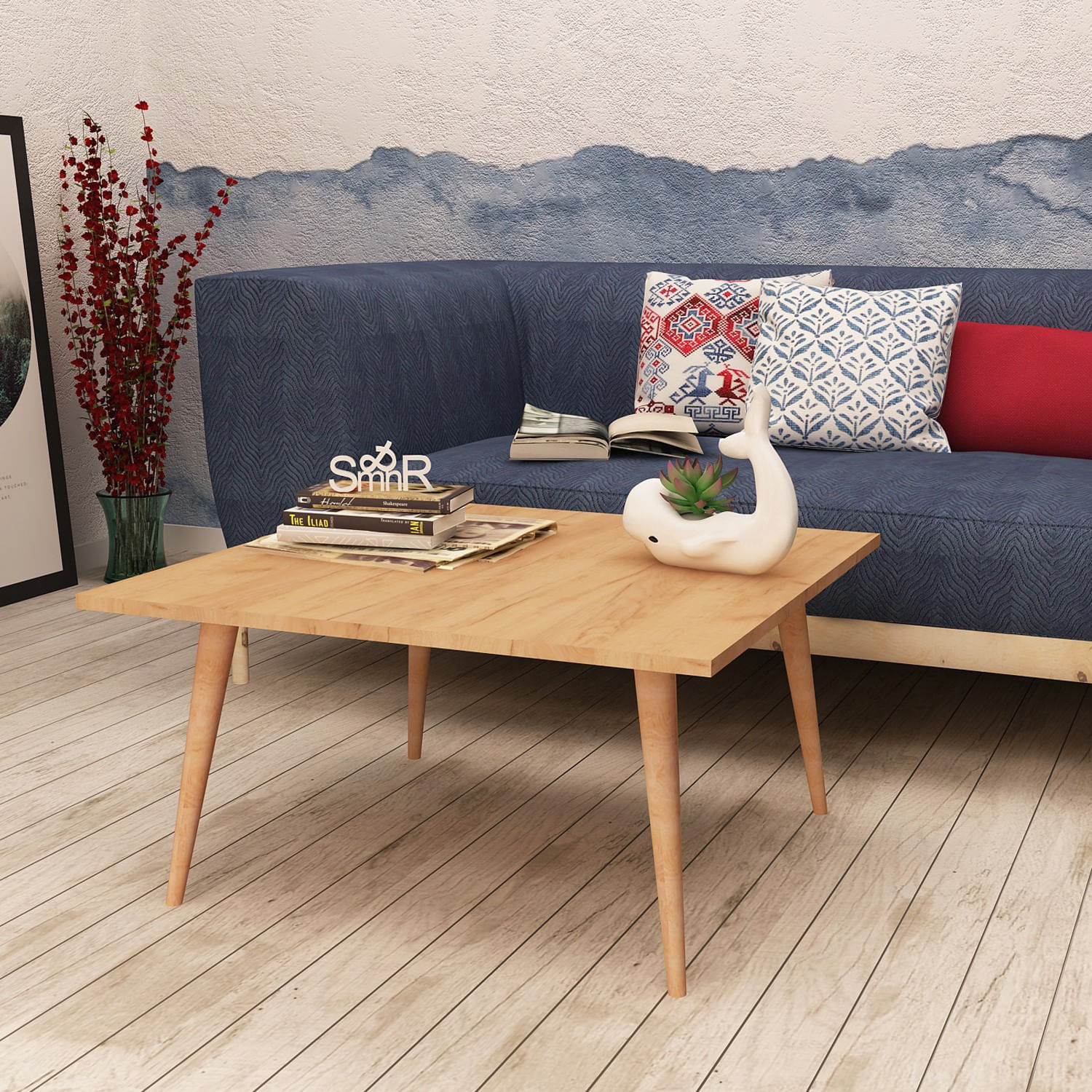 Masuta de cafea, Hanah Home, pal melaminat, stejar, 80x80x42 cm — imaginea 3