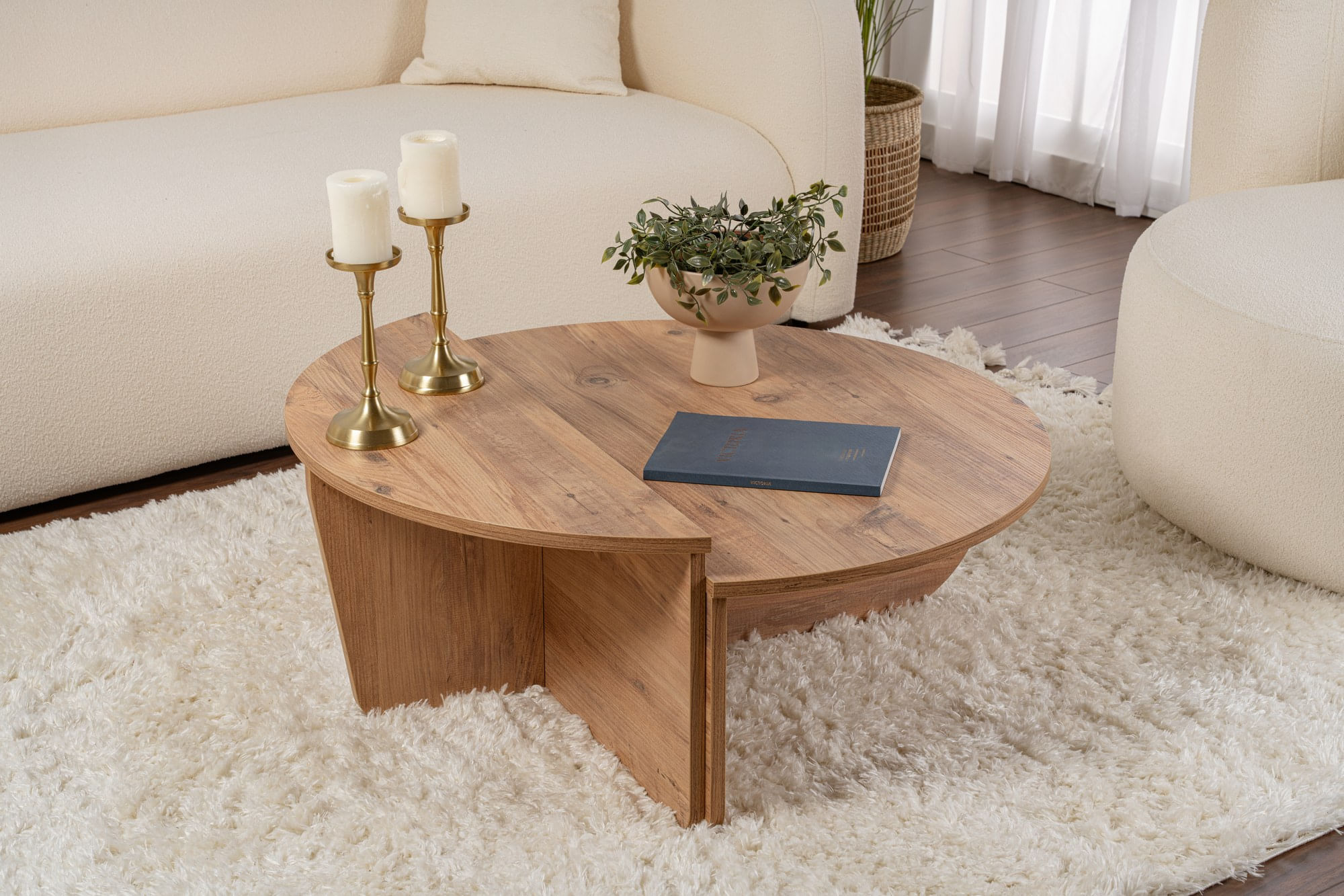 Masuta de cafea, Hanah Home, pal melaminat, pin atlantic, 90x60x30 cm — imaginea 7