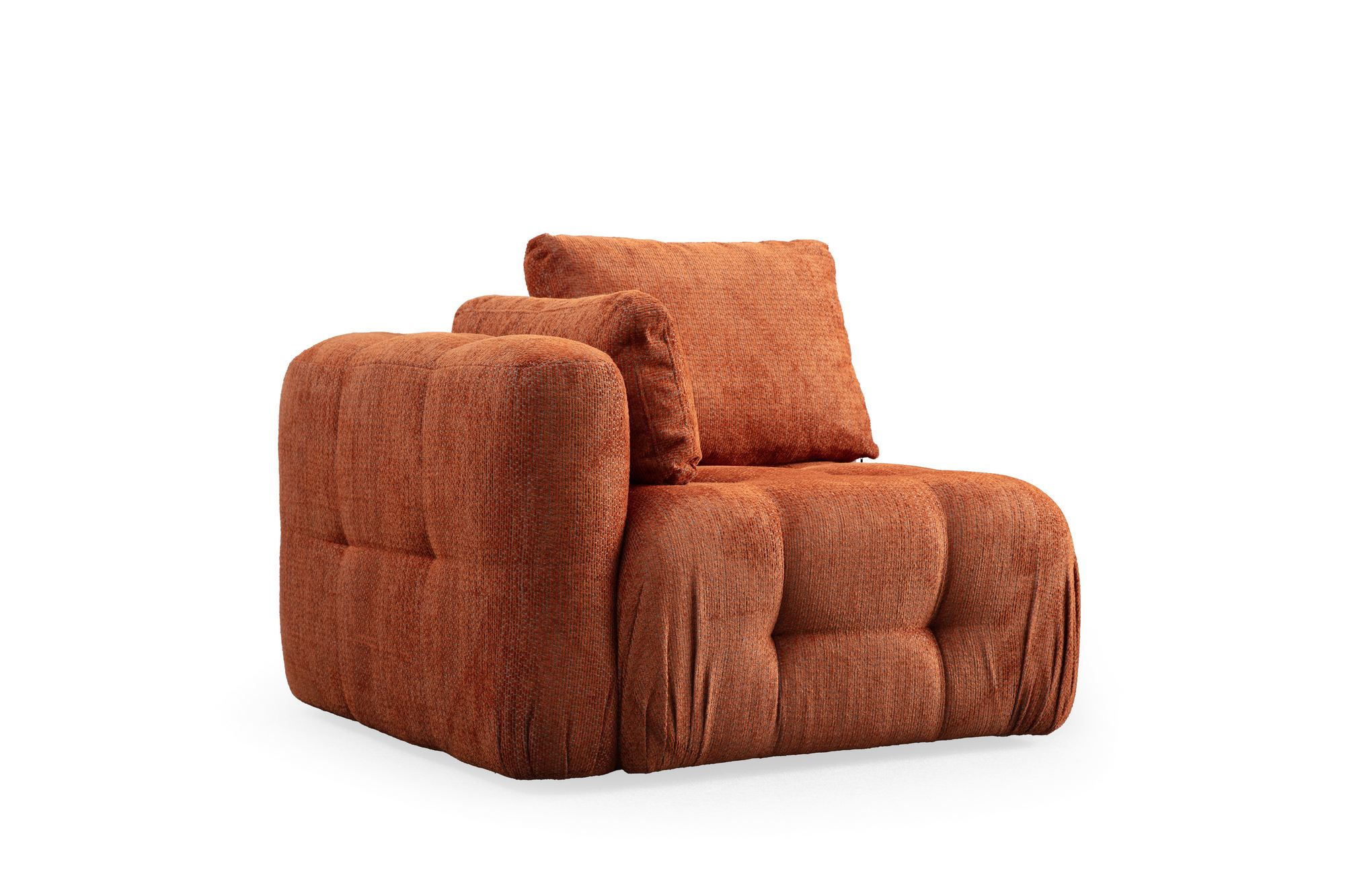 Canapea 1 loc, Atelier Del Sofa, lemn fag si placaj, portocaliu, 100x100x65 cm — imaginea 2
