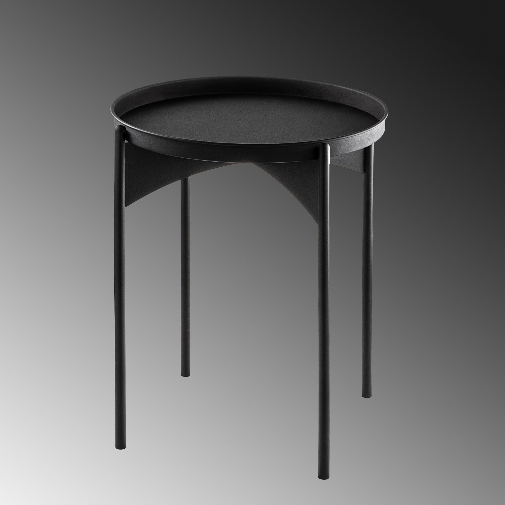 Masuta de cafea, Hanah Home, metal, negru, 44x44x57 cm — imaginea 2