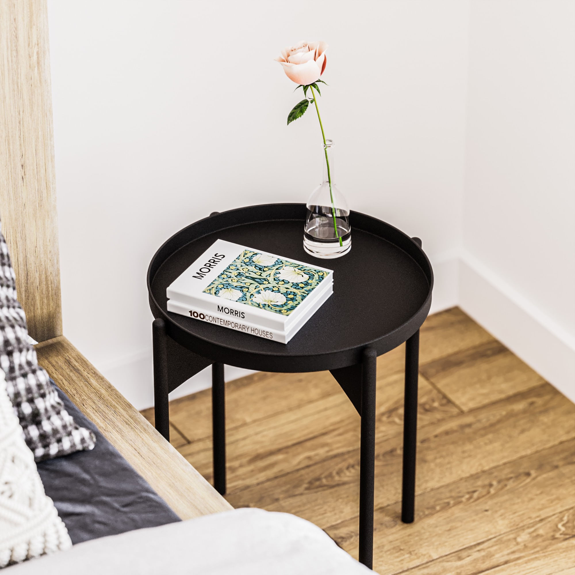 Masuta de cafea, Hanah Home, metal, negru, 44x44x57 cm — imaginea 4
