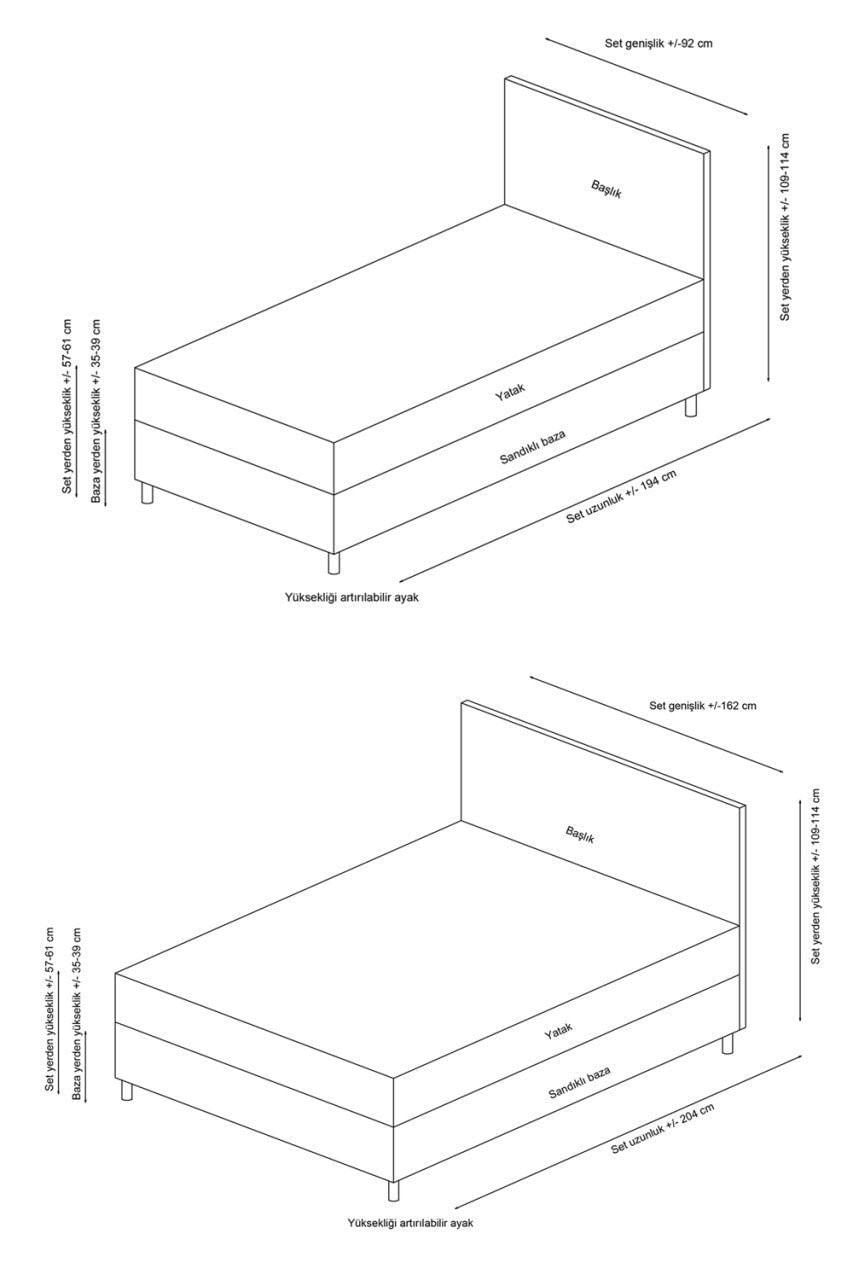 Somiera cu tablie, Hanah Home, pal melaminat, maro, 150x200 cm — imaginea 2
