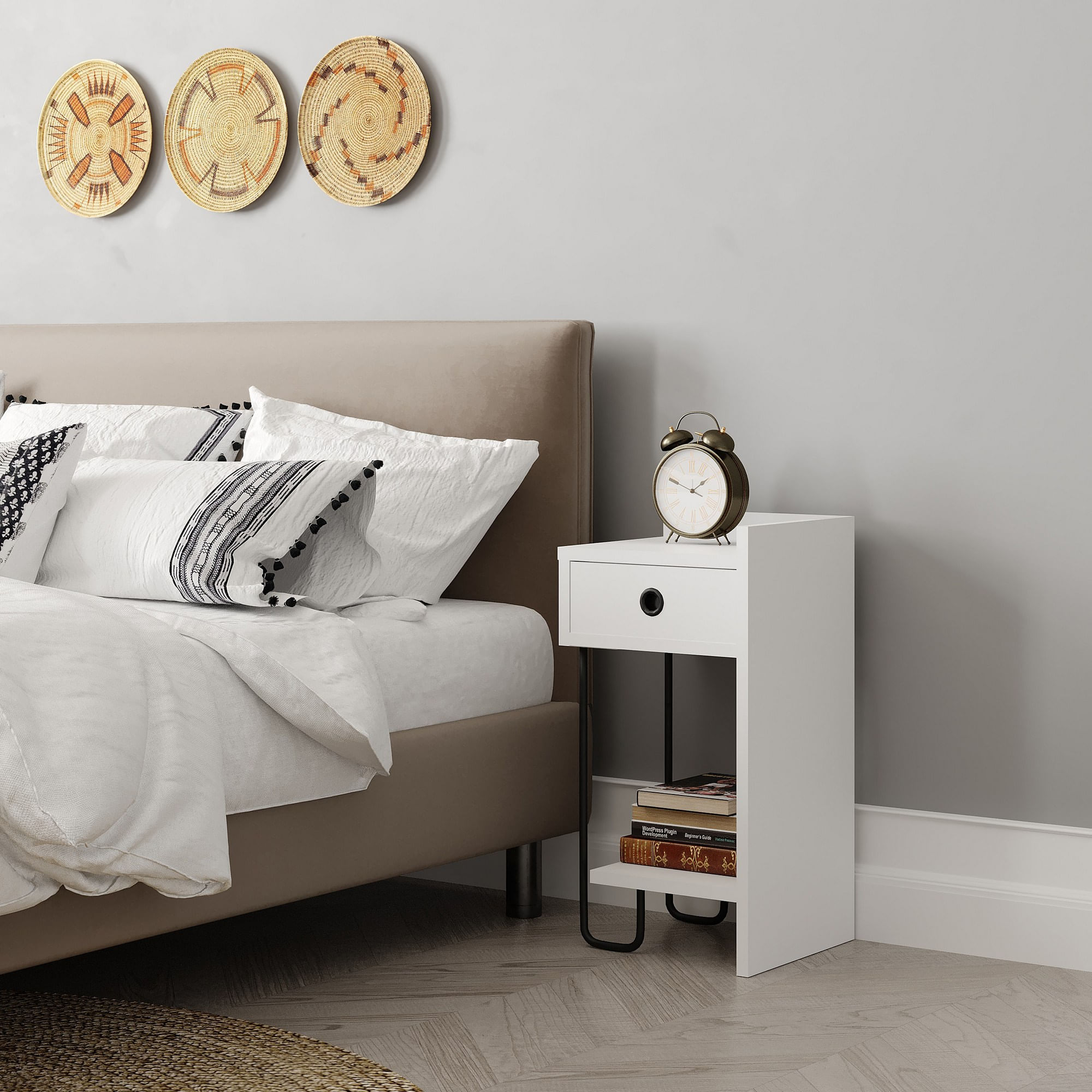 Noptiera, Hanah Home, pal melaminat, alb, 32x30x61 cm, 776HMS3438 — imaginea 8