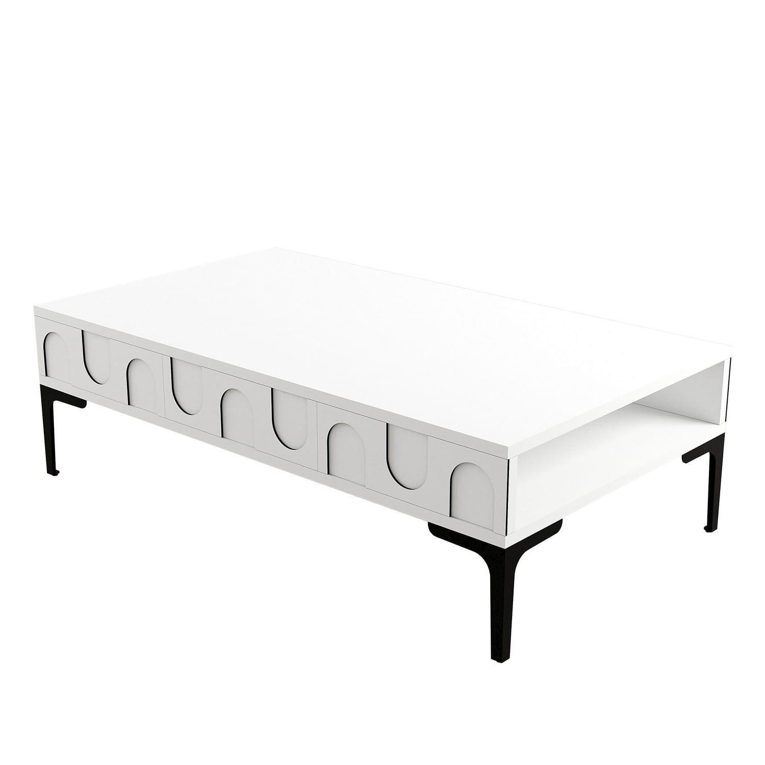 Masuta de cafea, Hanah Home, pal melaminat, alb si negru, 105x60x32.6 cm — imaginea 2
