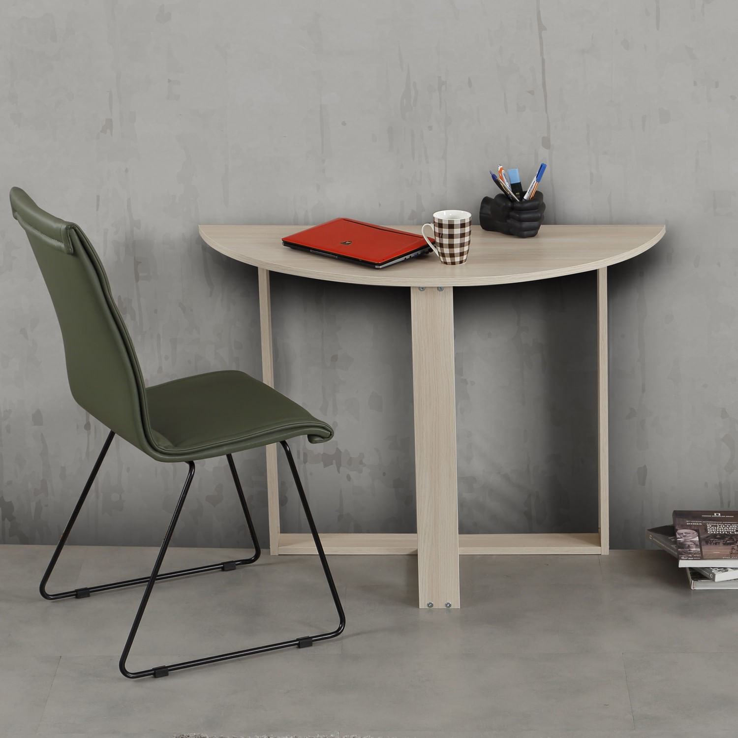 Birou de studiu, Hanah Home, pal melaminat, stejar, 106x45x77 cm — imaginea 2