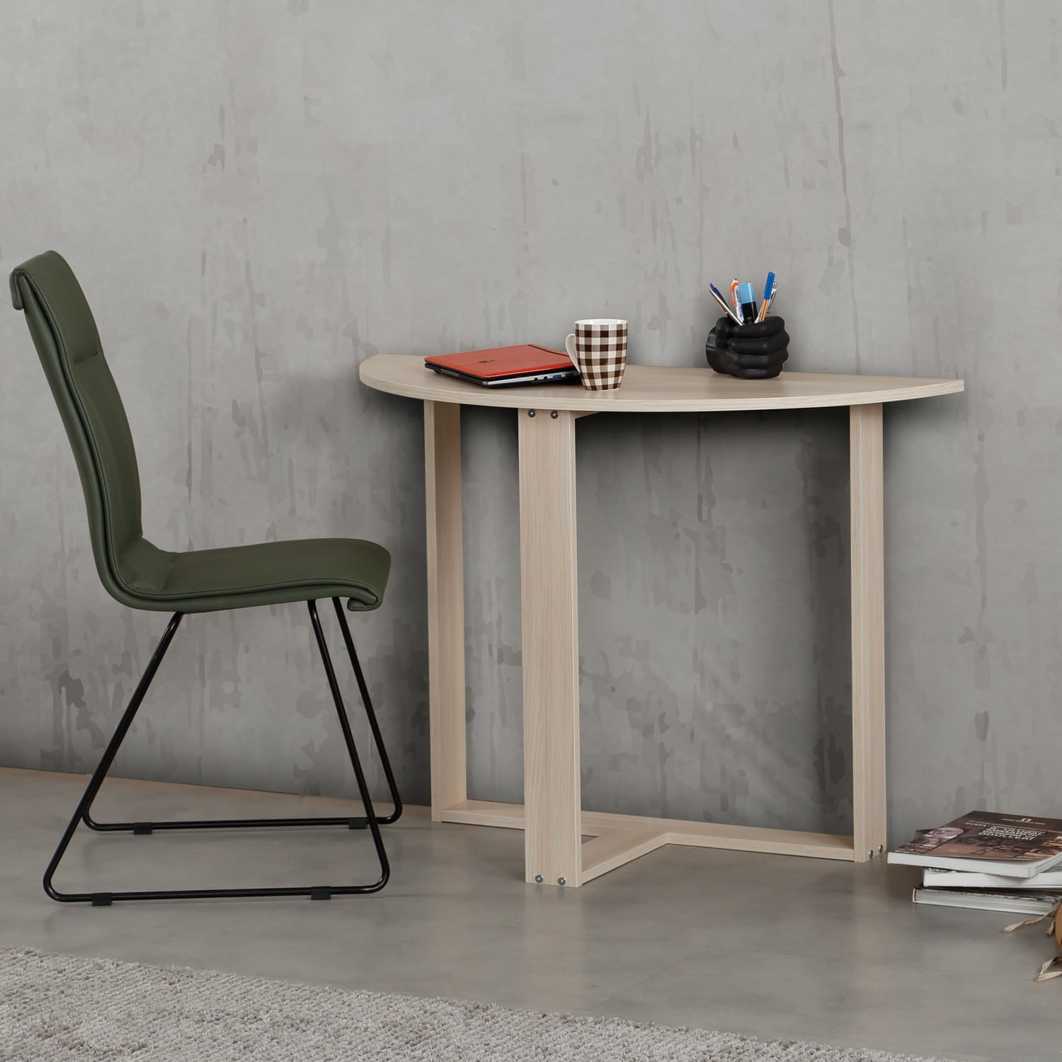 Birou de studiu, Hanah Home, pal melaminat, stejar, 106x45x77 cm — imaginea 3