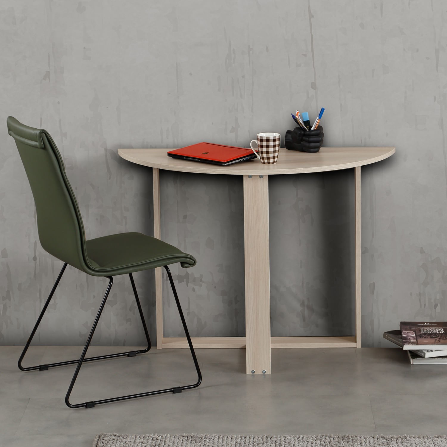 Birou de studiu, Hanah Home, pal melaminat, stejar, 106x45x77 cm — imaginea 4