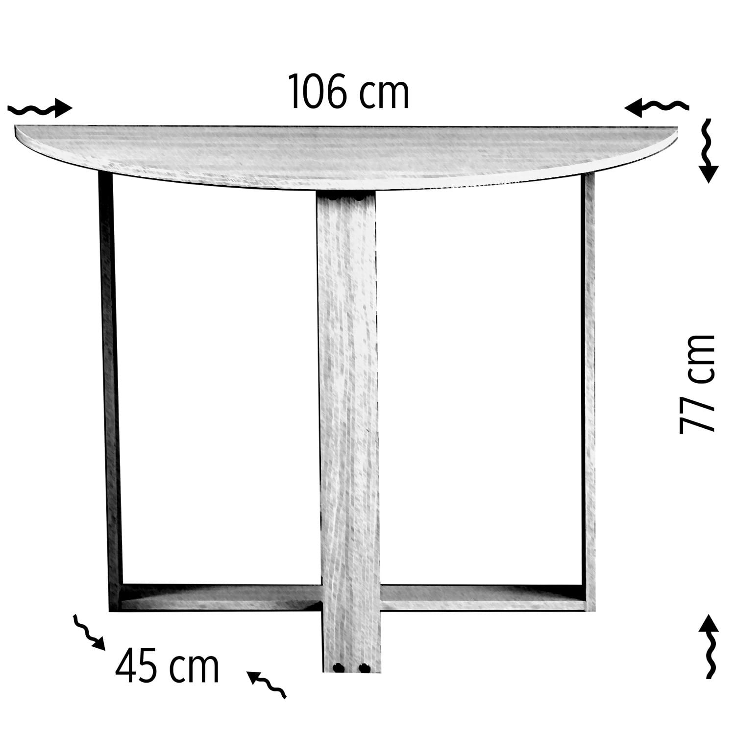 Birou de studiu, Hanah Home, pal melaminat, stejar, 106x45x77 cm — imaginea 5