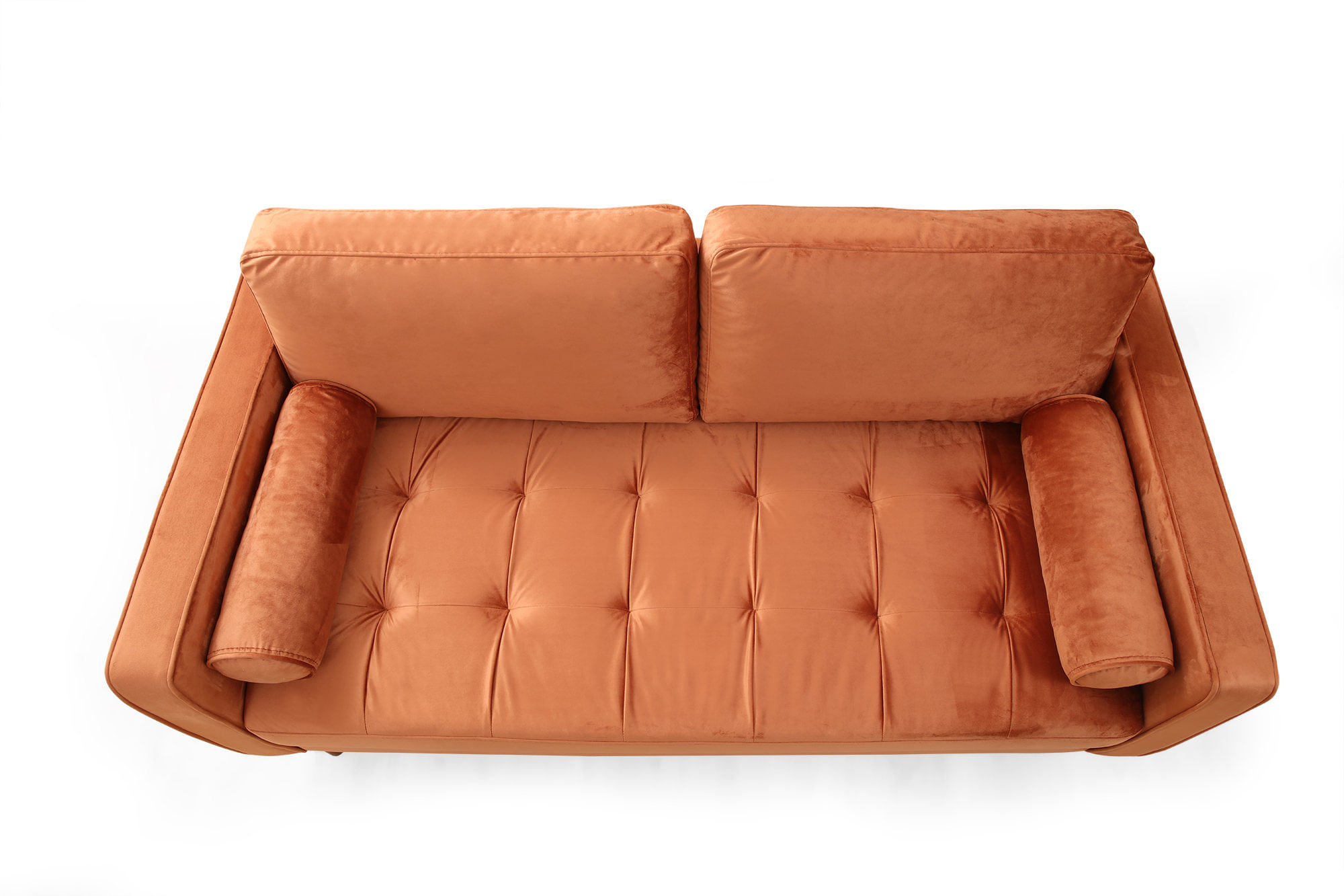 Canapea 2 locuri, Hanah Home, lemn fag si pal, portocaliu, 175x90x70 cm — imaginea 2