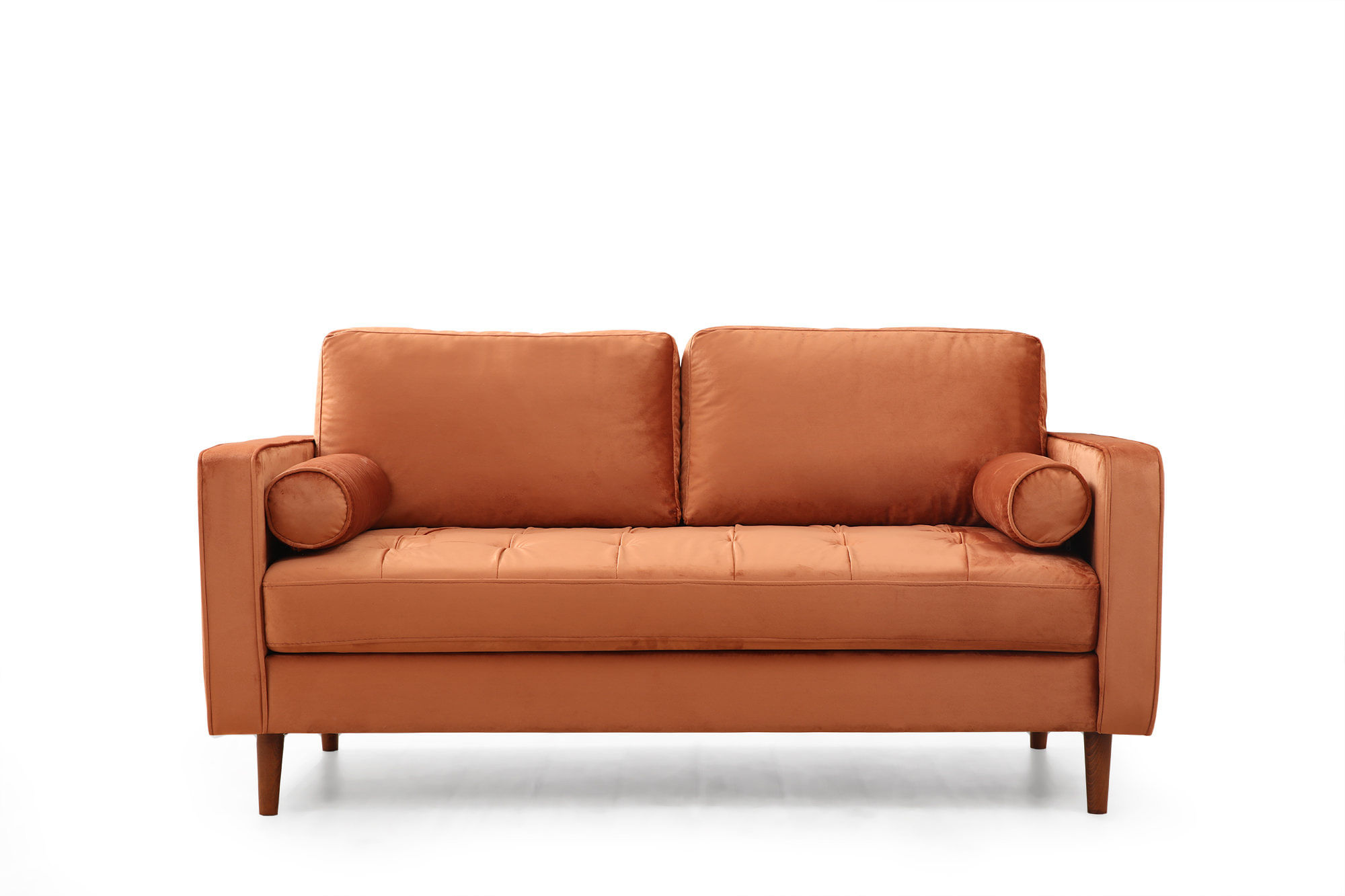 Canapea 2 locuri, Hanah Home, lemn fag si pal, portocaliu, 175x90x70 cm — imaginea 4
