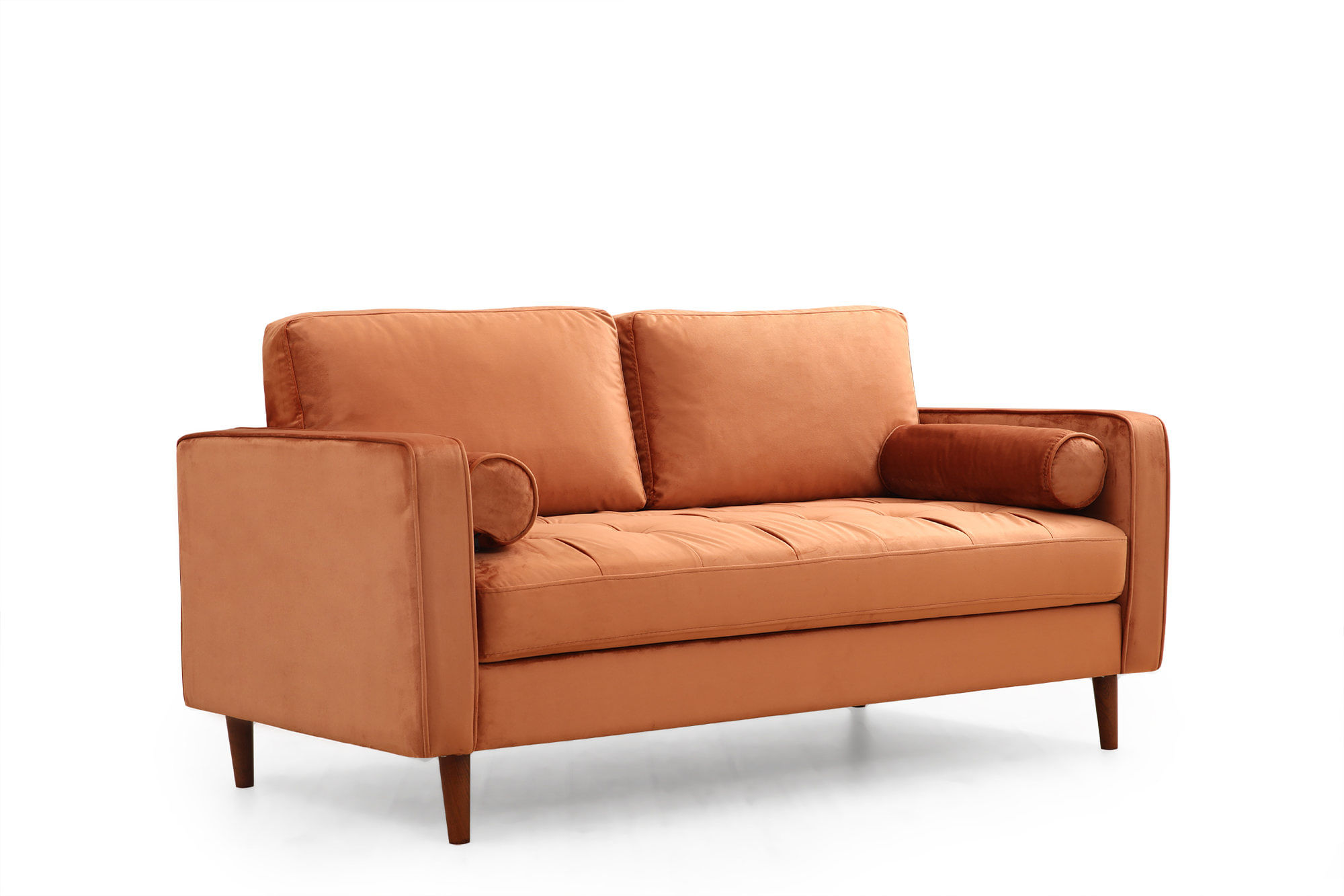 Canapea 2 locuri, Hanah Home, lemn fag si pal, portocaliu, 175x90x70 cm — imaginea 5