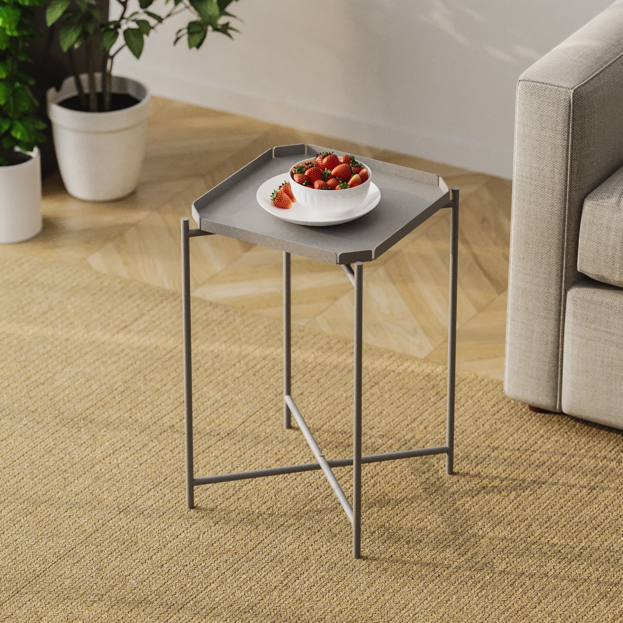 Masuta de cafea, Hanah Home, metal, gri, 46x46x56 cm, 491CRT1147 — imaginea 2
