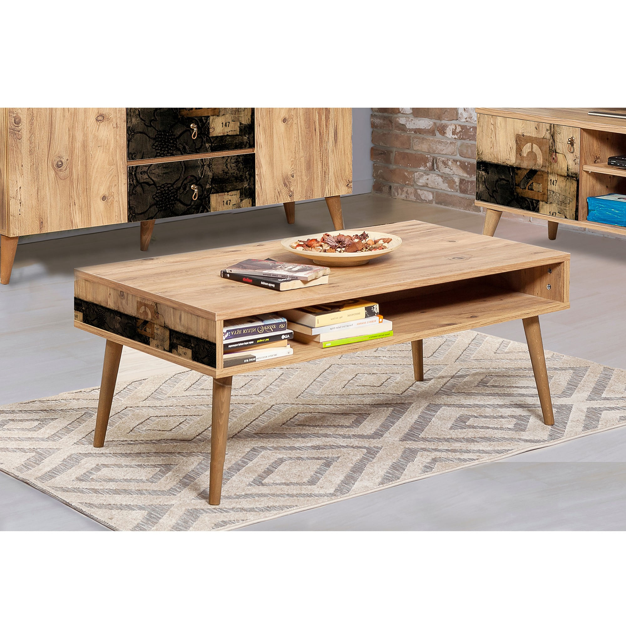 Masuta de cafea, Hanah Home, pal melaminat, pin atlantic, 110x60x45 cm — imaginea 3