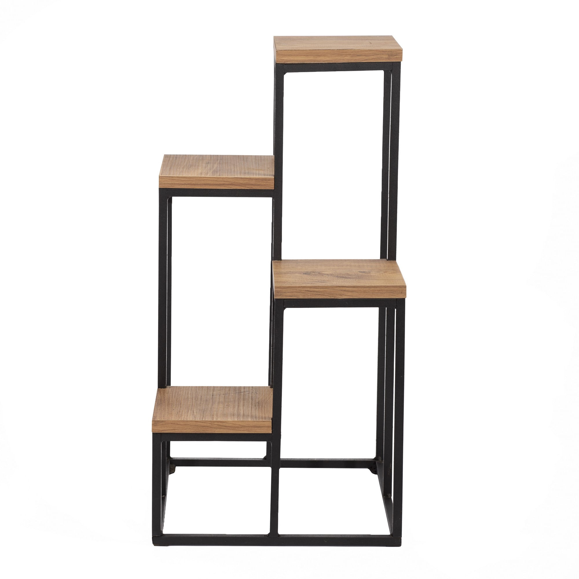 Jardiniera decorativa, Hanah Home, panou aglomerat cu melamina si metal, pin atlantic si negru, 34x65x39 cm — imaginea 3