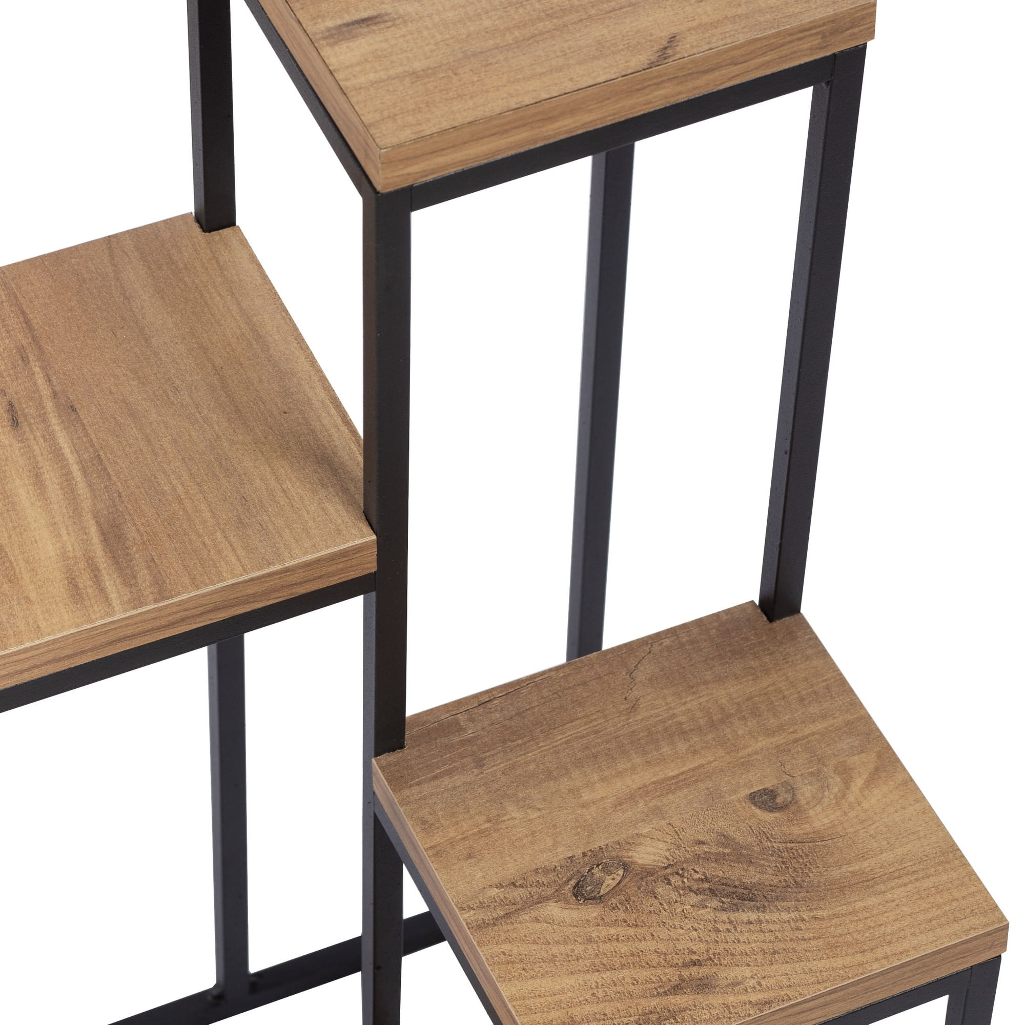 Jardiniera decorativa, Hanah Home, panou aglomerat cu melamina si metal, pin atlantic si negru, 34x65x39 cm — imaginea 7