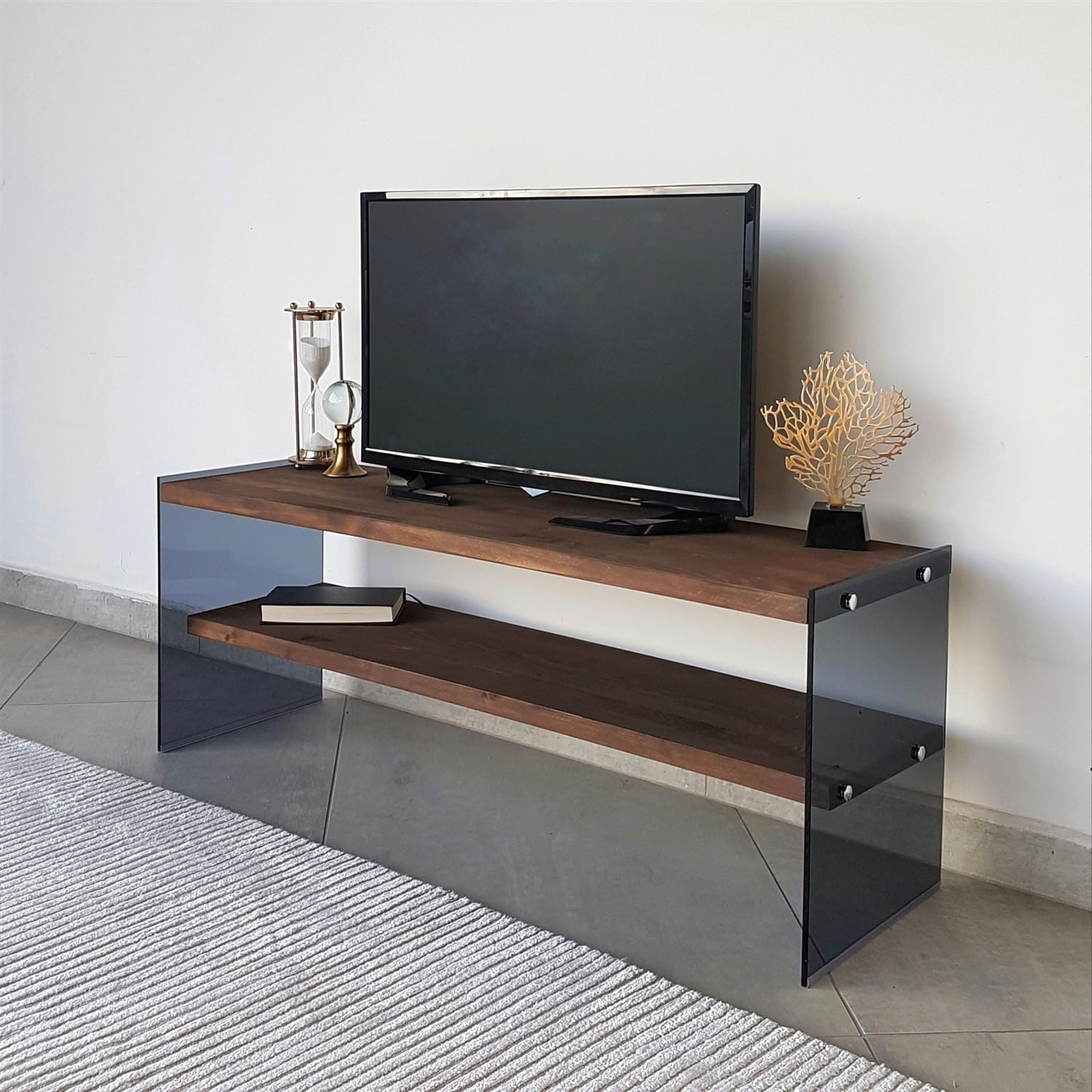 Comoda tv, Hanah Home, lemn masiv de pin, nuc, 120x35x45 cm, 552NOS1503 — imaginea 2