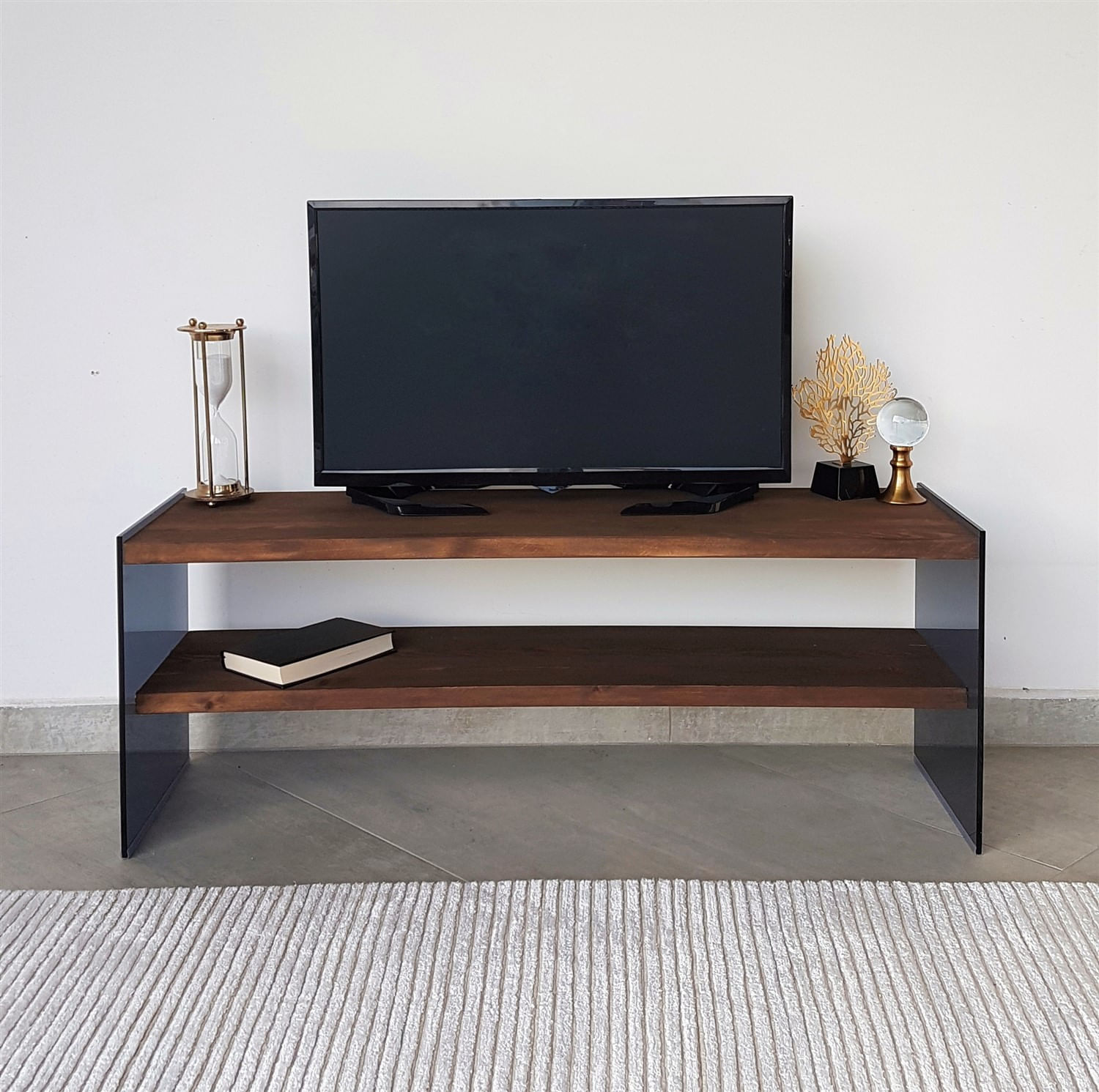 Comoda tv, Hanah Home, lemn masiv de pin, nuc, 120x35x45 cm, 552NOS1503 — imaginea 6