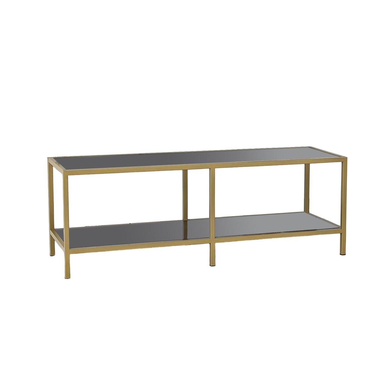 Comoda tv, Hanah Home, sticla securizata, metal, gri inchis, auriu, 130x45x40 cm — imaginea 6