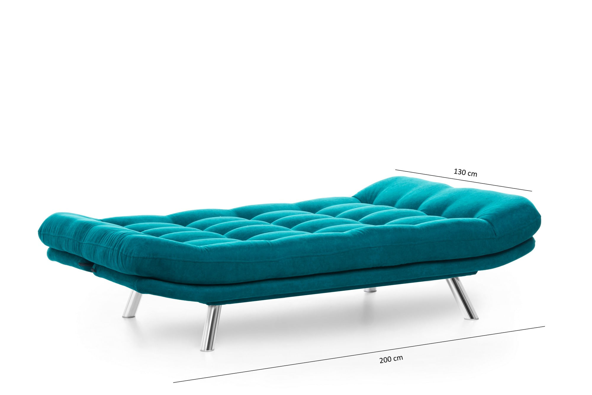 Canapea extensibila, Hanah Home, metal, verde petrol, 200x95x105 cm — imaginea 2