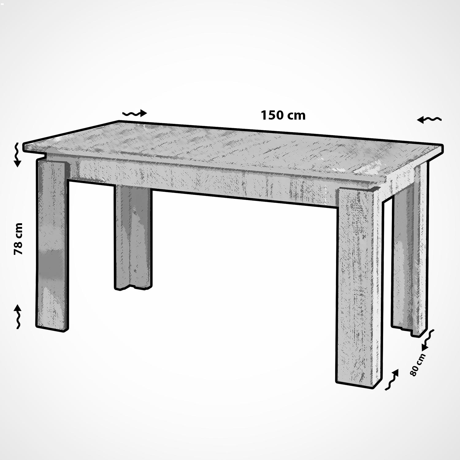 Masa extensibila, Hanah Home, pal melaminat, stejar inchis, 78x150x80 cm — imaginea 2