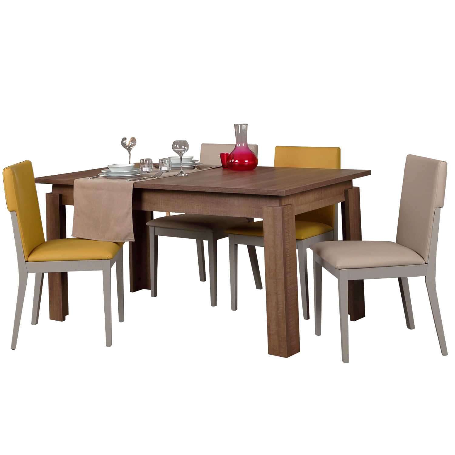 Masa extensibila, Hanah Home, pal melaminat, stejar inchis, 78x150x80 cm — imaginea 5
