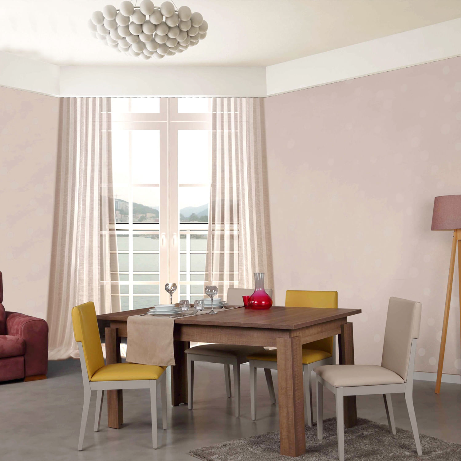 Masa extensibila, Hanah Home, pal melaminat, stejar inchis, 78x150x80 cm — imaginea 6