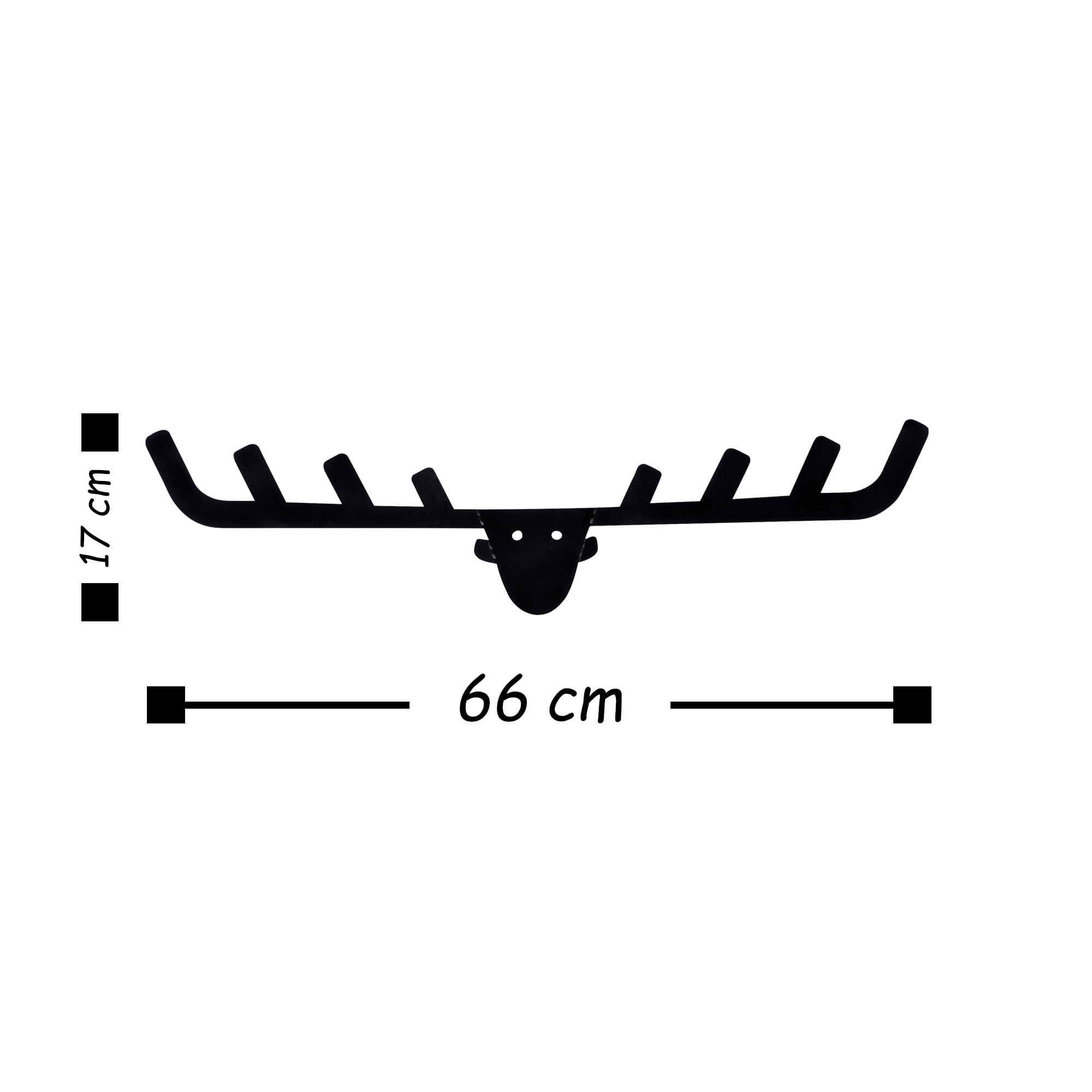 Cuier de perete, Wallxpert, metal, negru, 66x17 cm — imaginea 3