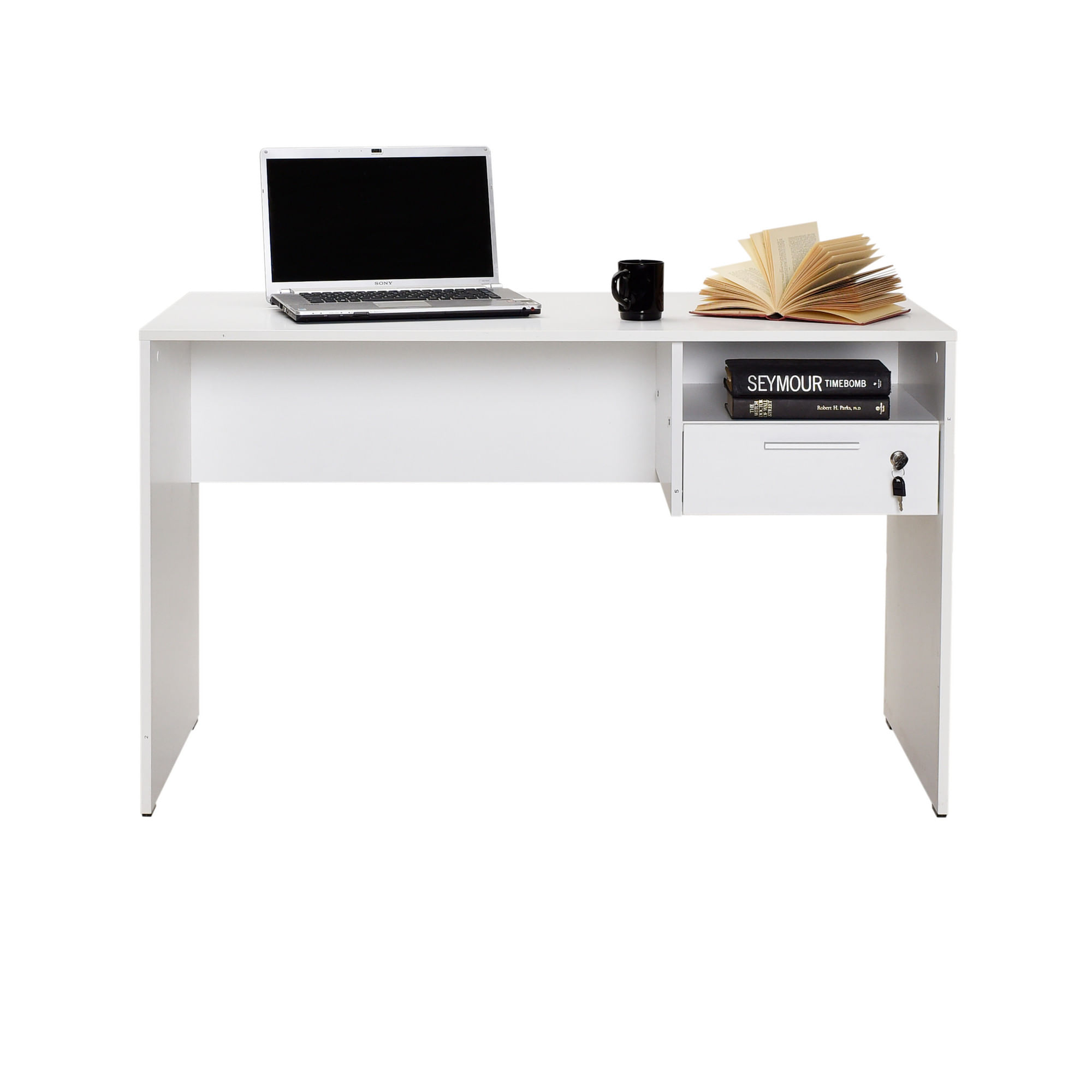 Birou, Hanah Home, pal melaminat, alb, 120x60x75 cm — imaginea 6