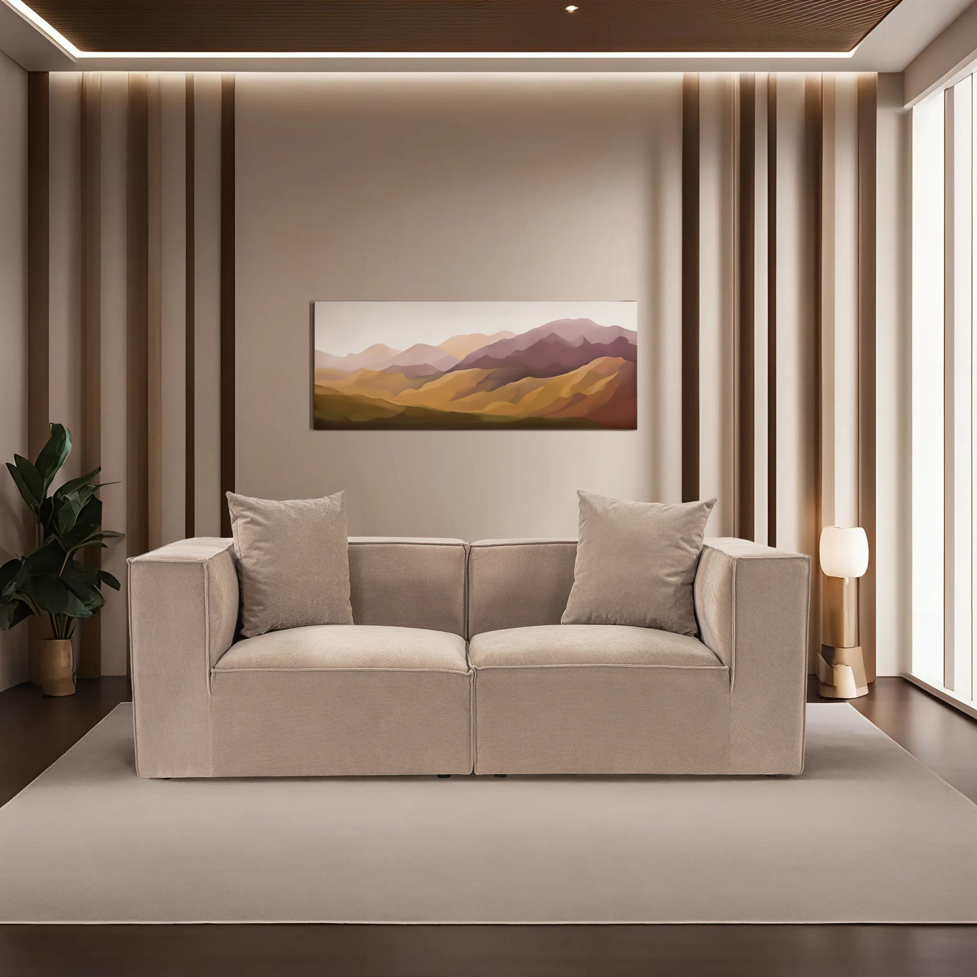 Canapea 2 locuri, Atelier Del Sofa, in, cappuccino, 220x102x75 cm — imaginea 4
