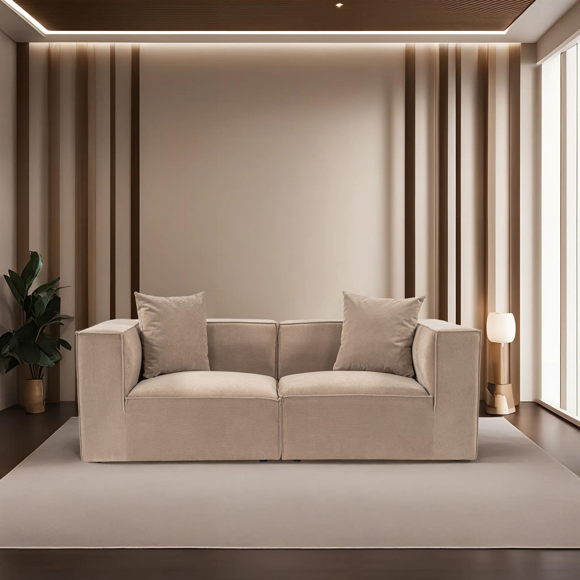 Canapea 2 locuri, Atelier Del Sofa, in, cappuccino, 220x102x75 cm — imaginea 8